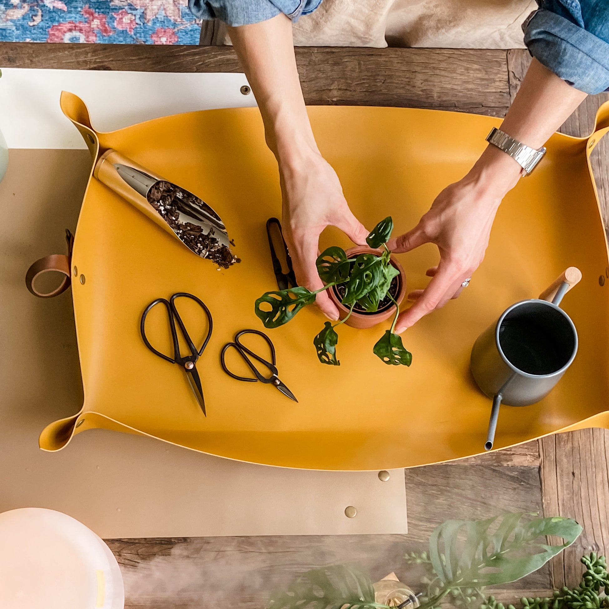 Gardening Plant Potting Mat, Gardening Gift, Indoor Gardening Plant Mat Houseplant Accessory Tool, Gardening Plant Lover Gift Plant Gift