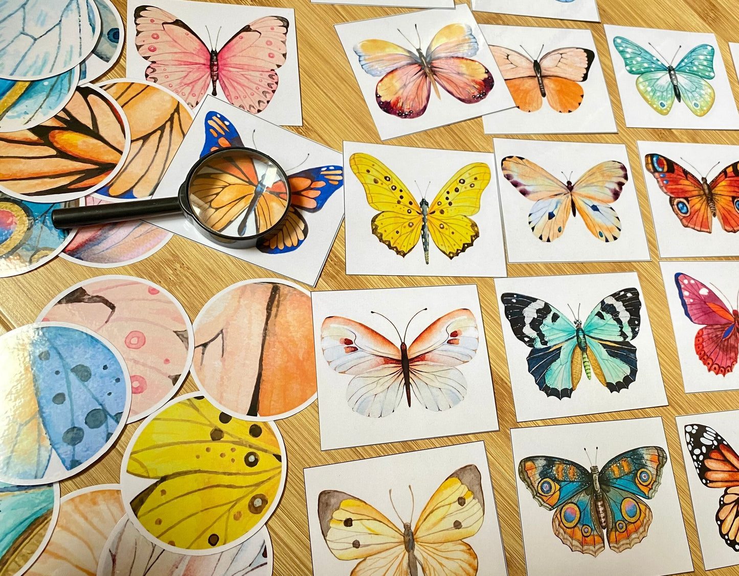 Butterfly Pattern Matching Cards, Montessori Materials, Preschool Printable, Homeschool Learning, Kindergarten Activity