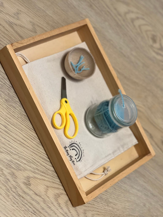 Yarn Snipping Activity -Montessori Practical life Activity - Yarn Cutting Activity