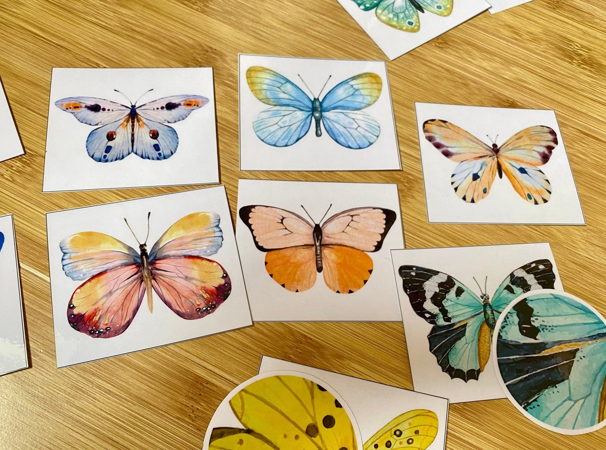 Butterfly Pattern Matching Cards, Montessori Materials, Preschool Printable, Homeschool Learning, Kindergarten Activity