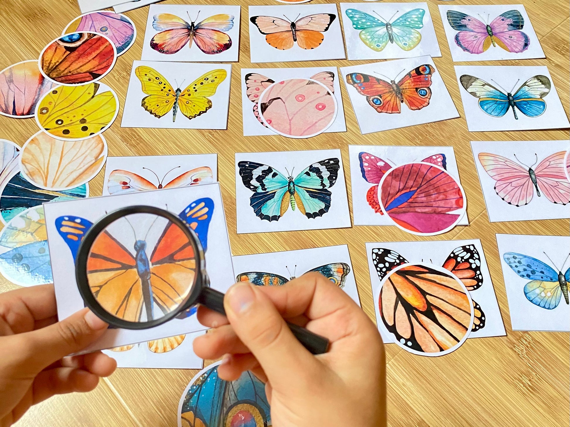 Butterfly Pattern Matching Cards, Montessori Materials, Preschool Printable, Homeschool Learning, Kindergarten Activity