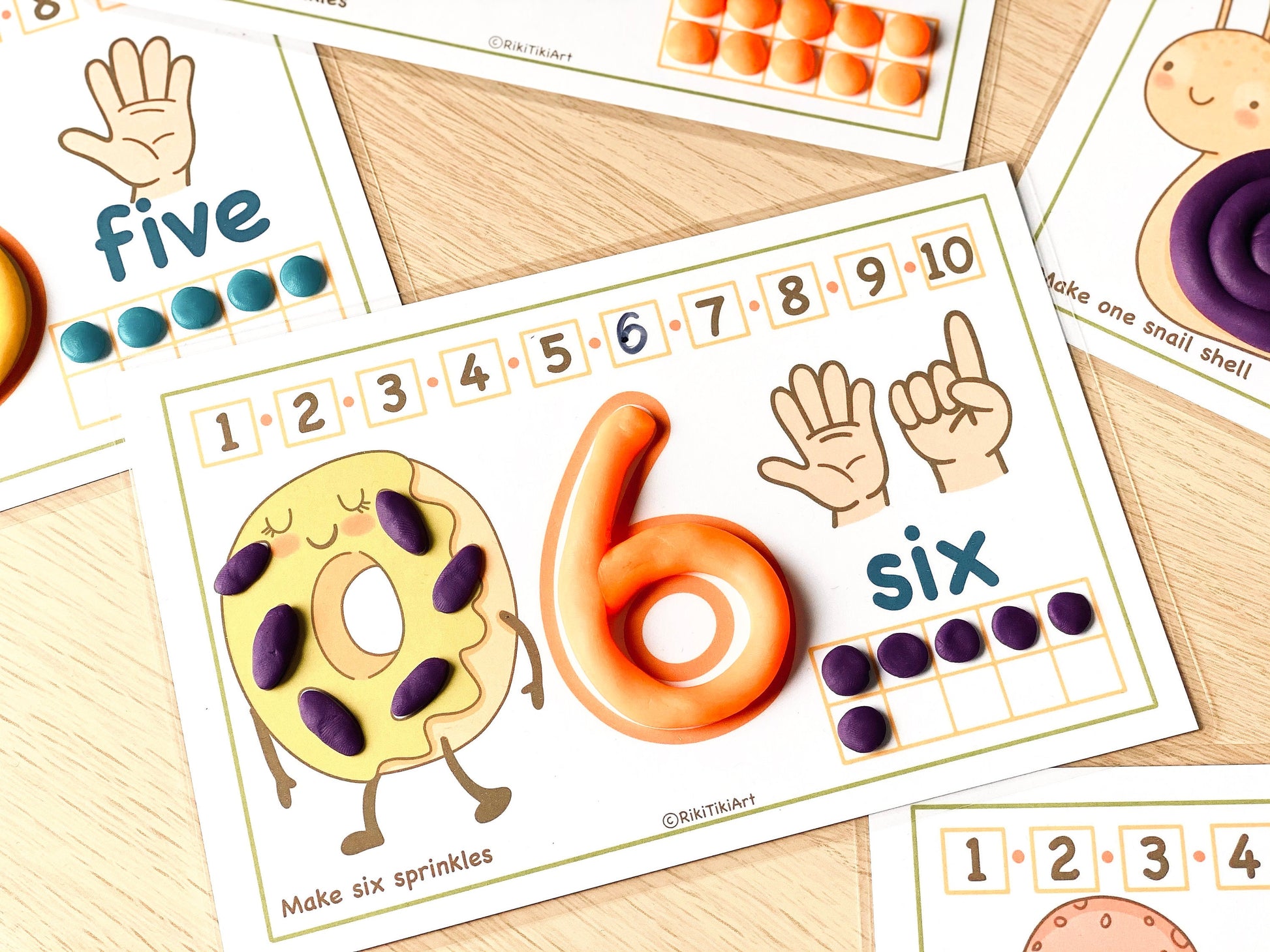 Preschool Printables Numbers 1-10 Play Doh Mats Toddler Activities, Montessori Materials Practice for Homeschool Pre-K Kindergarten