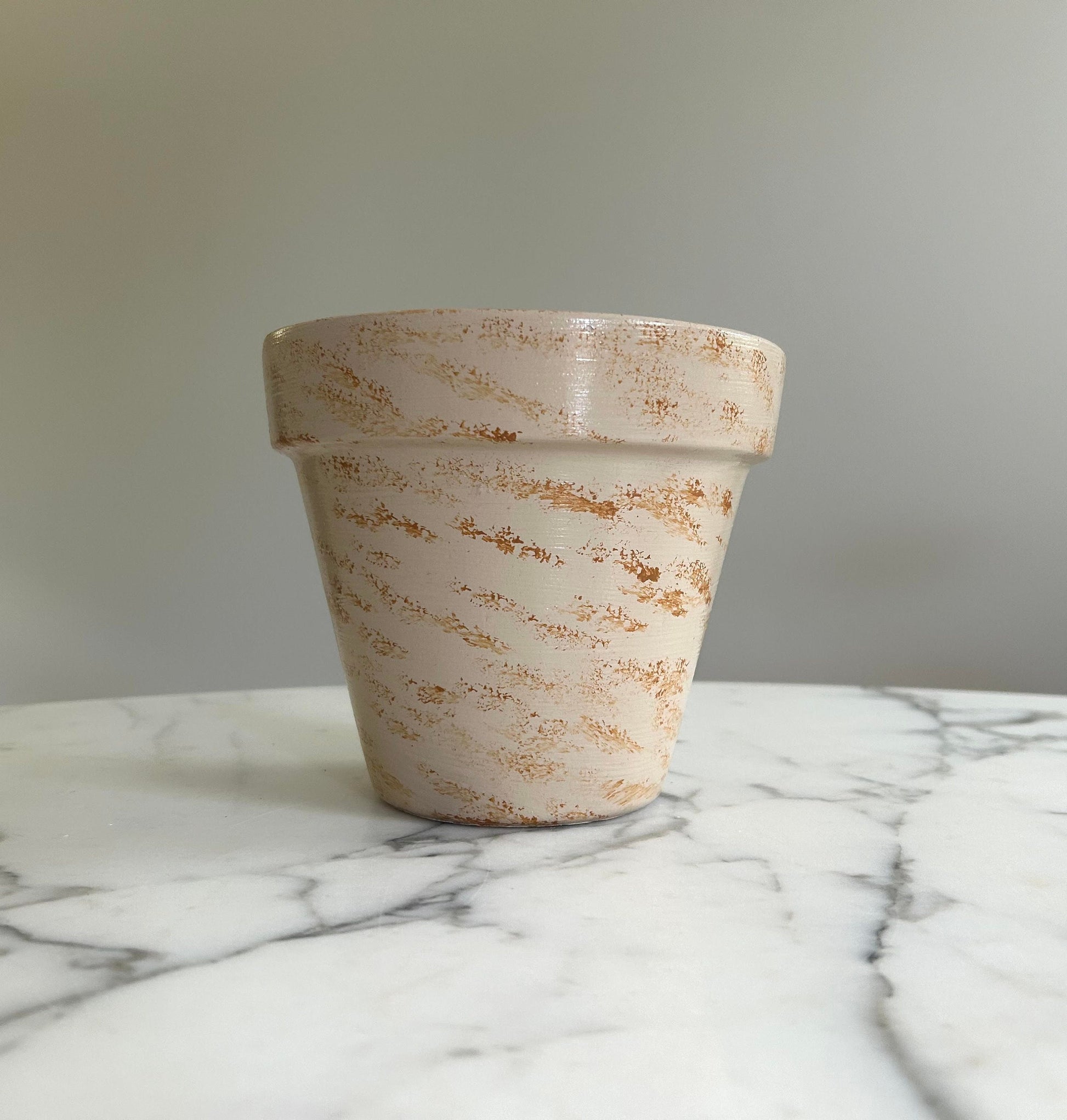 Decoupage Flower Pot: Tuscan Village Scene, Indoor Planter, Italy gifts, Flowerpots