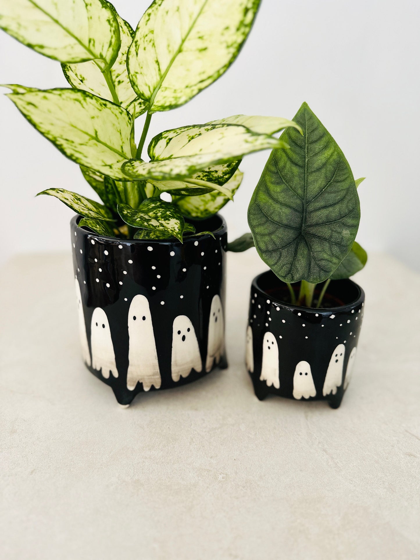 Ghost Planter - Halloween Decor - Spooky Pot - Multiple Sizes