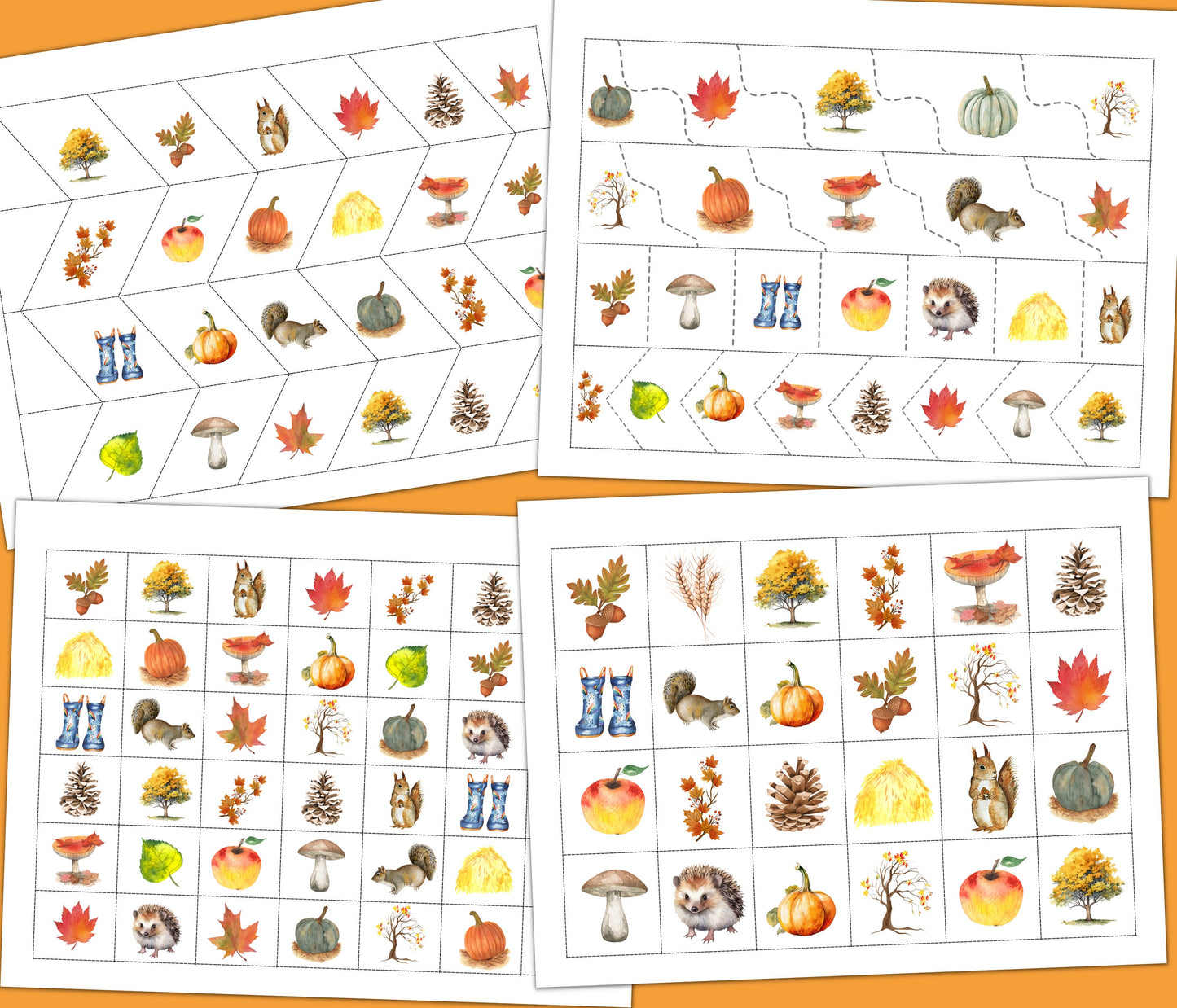 AUTUMN/FALL Cutting Strips, Scissor Practice, Preschool printable, Homeschool activity