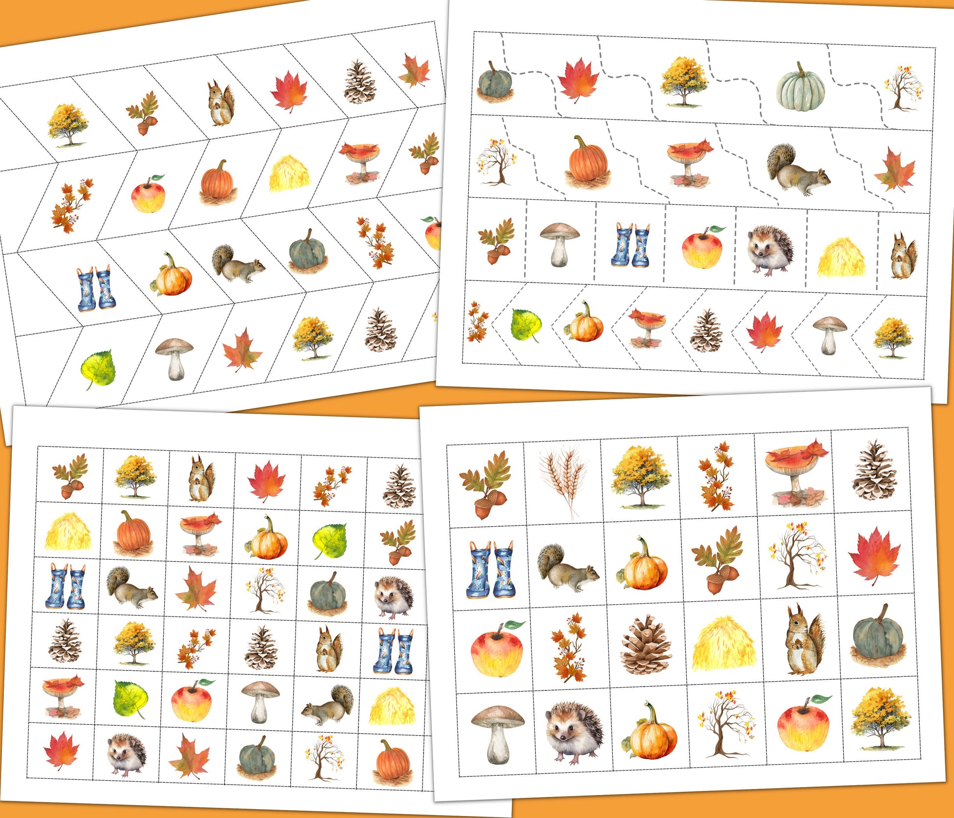 AUTUMN/FALL Cutting Strips, Scissor Practice, Preschool printable, Homeschool activity