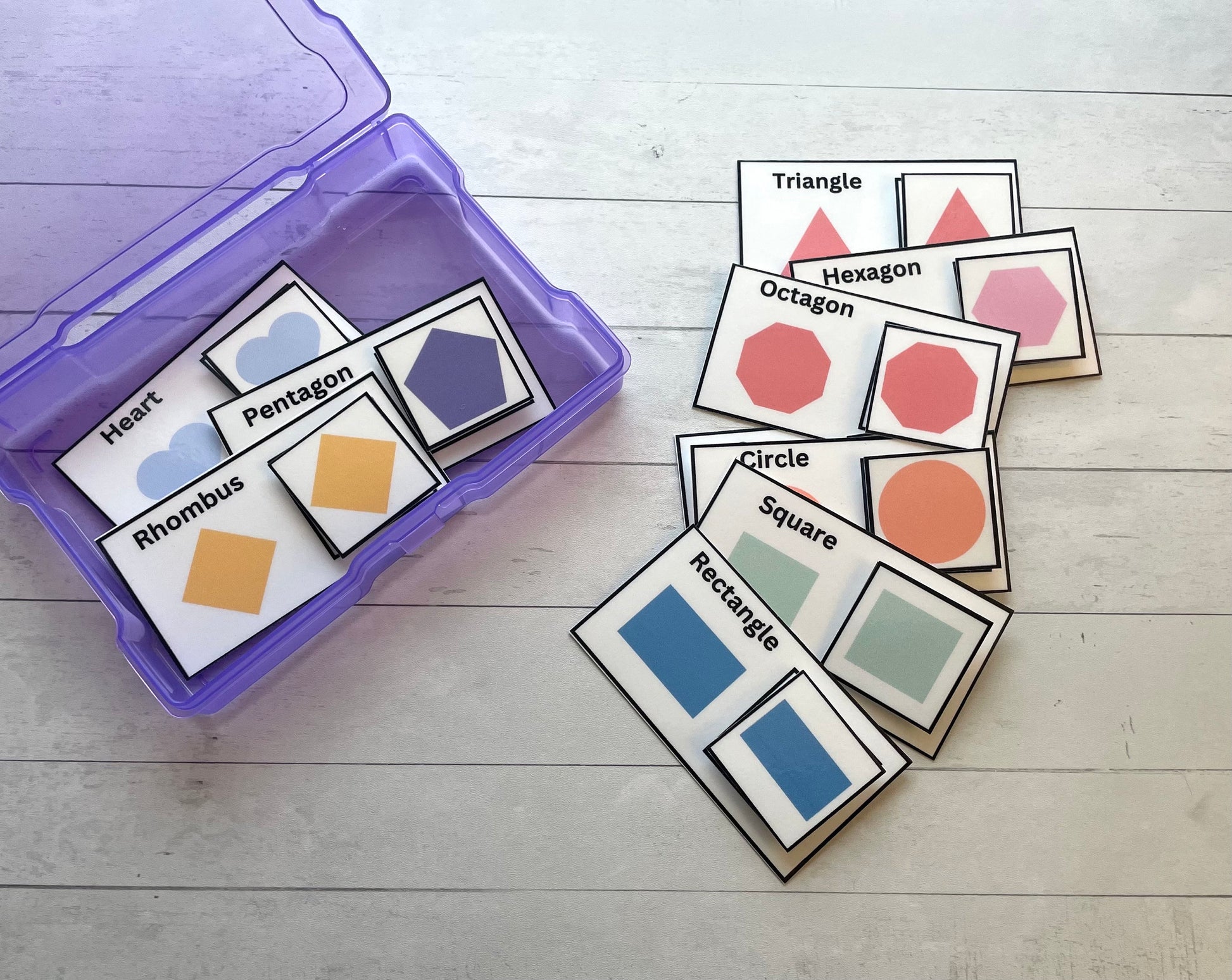 2D Shape Matching Task Box Activity Set- Montessori Printable- Homeschool, Preschool, Toddler Busy Book, Special Education-PDF