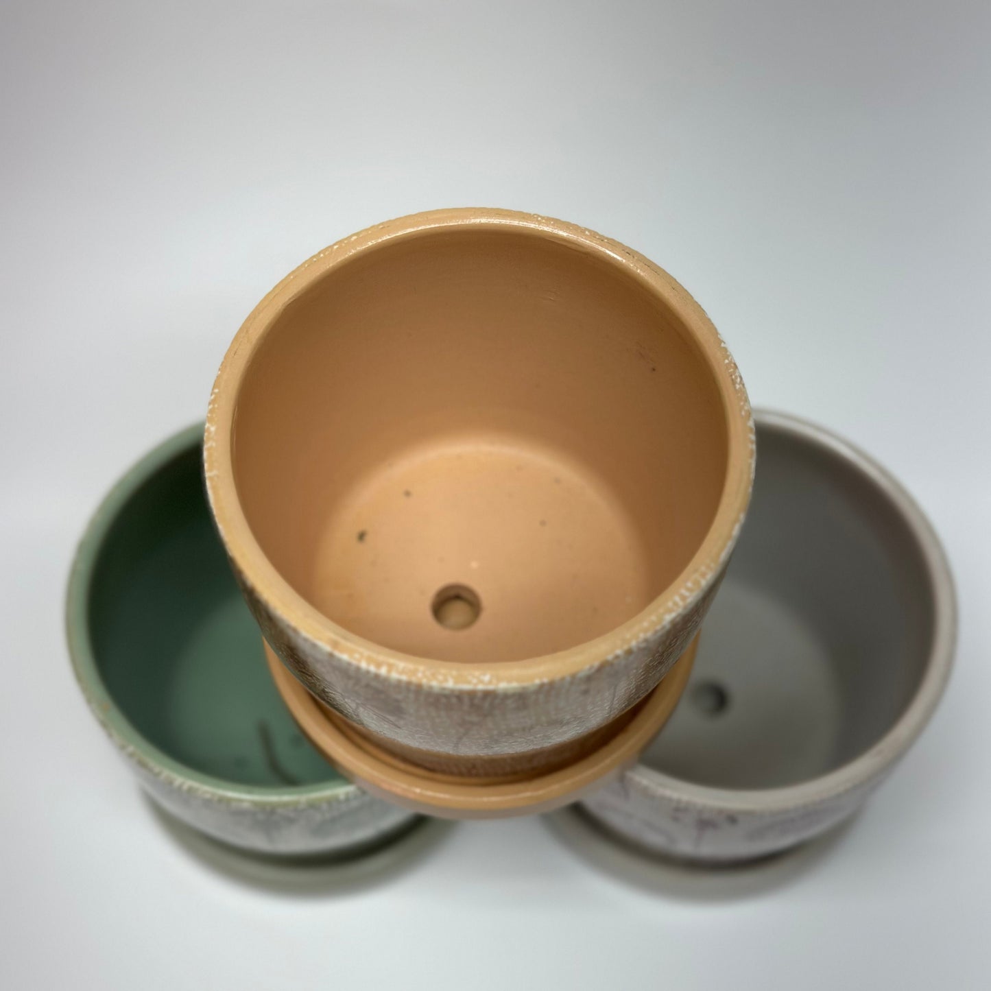 Dandelion Planter Pots with Drainage Set | Glazed Planters and Pots Indoor | Planter with Saucer | Floral Ceramic Plant Pots with Drainage