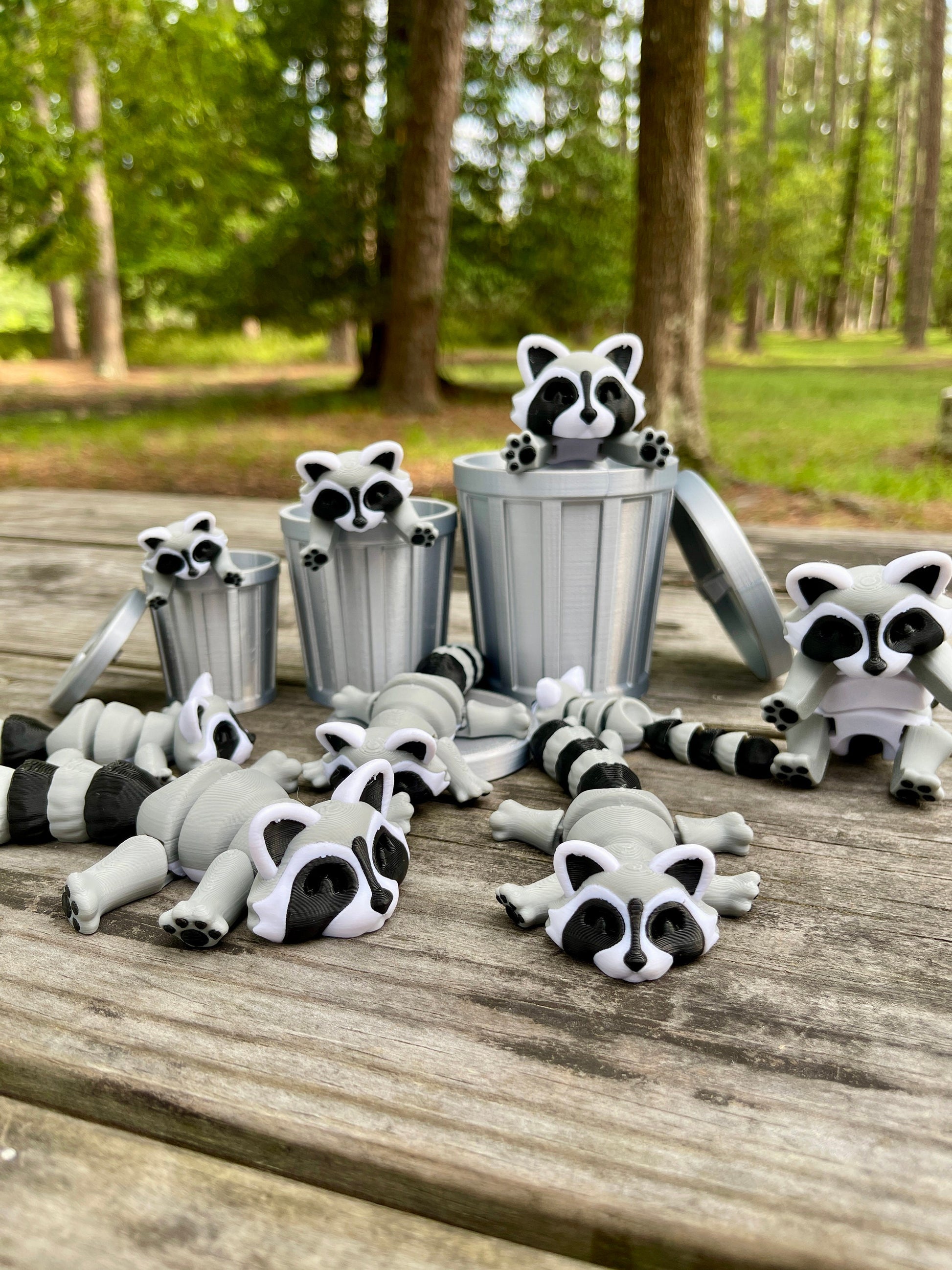 Articulated Racoon, Trash Panda, Dumpster Diver| 3D Printed Flexi | Fidget Toy | ADHD Toy | McGybeer Authorized | Sensory | Lrg, Med, Small