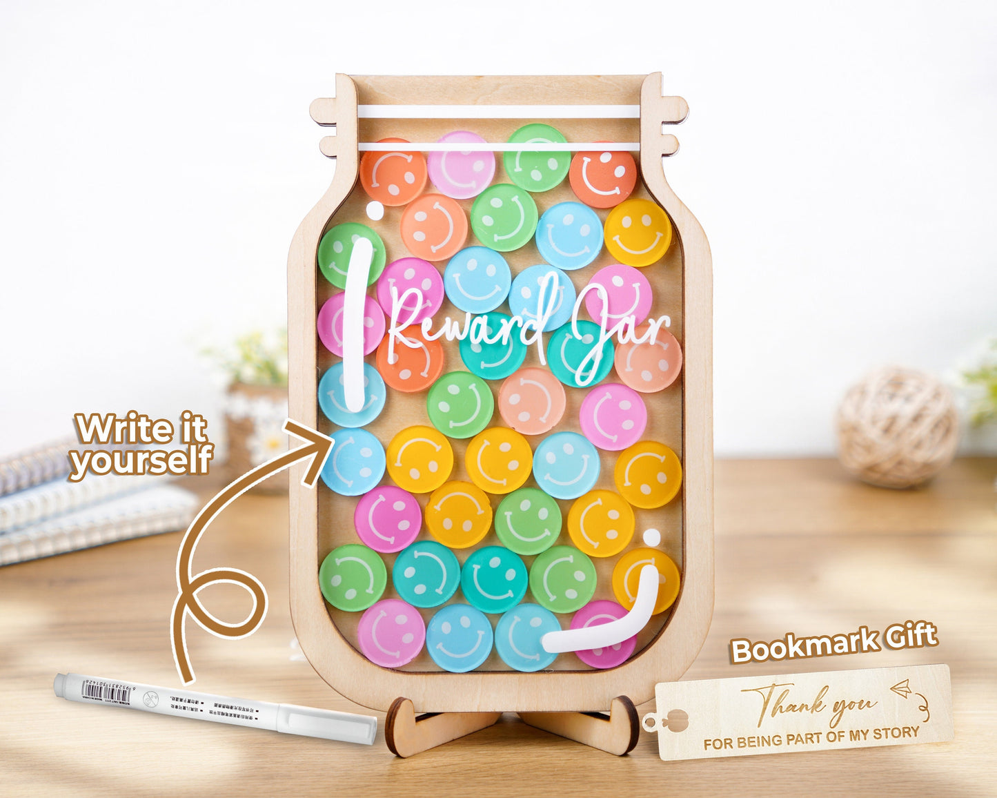 Magnetic Reward Jar, DIY Potty Training Toddler Gift, Chore Chart for Kids Star Reward System, Back to School Gift, Fridge Magnet