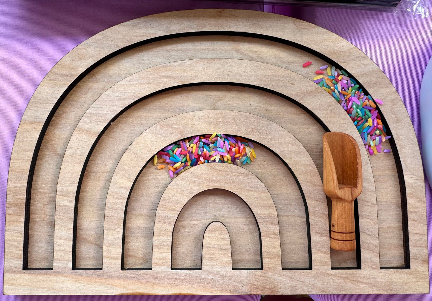 Wooden Rainbow Lid for Trofast/Flisat Sensory Bins