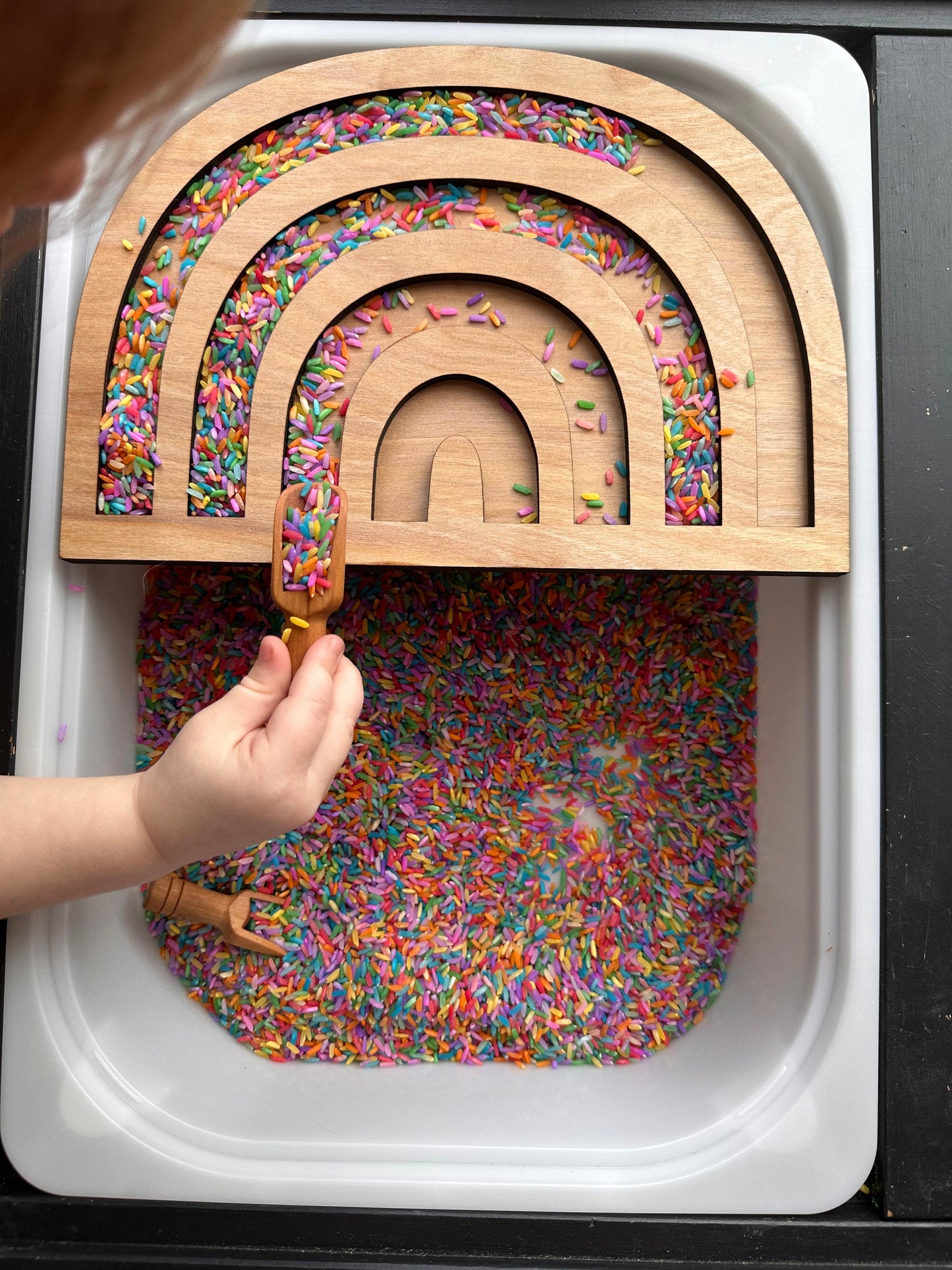 Wooden Rainbow Lid for Trofast/Flisat Sensory Bins