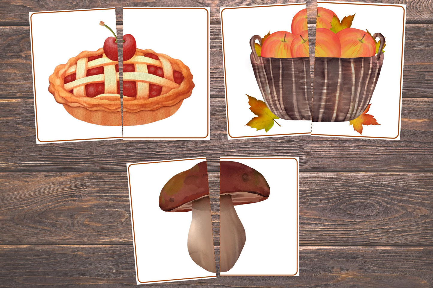 Fall Matching Toddler Activity,Autumn Matching, Montessori, Homeschool Resource, Pumpkins, Acorns, Woodland Creatures