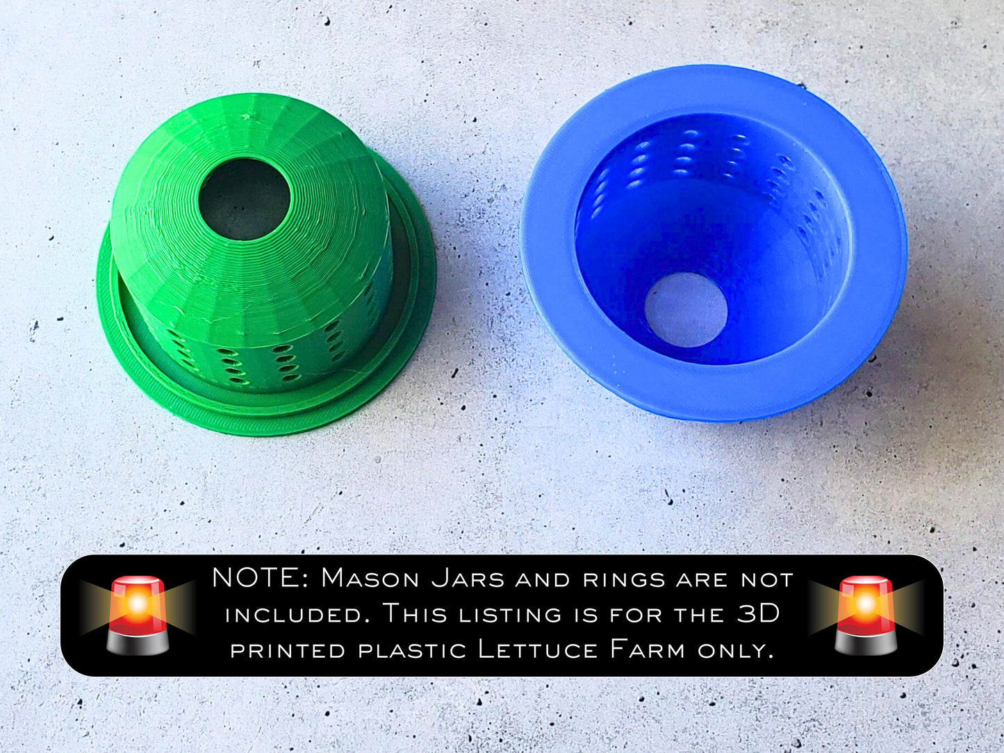 Lettuce and Celery Kitchen Re-Grow Farm | 3D Print for Wide Mouth Mason Jars | Hydroponics Net Pot | Kratky | Indoor Gardening