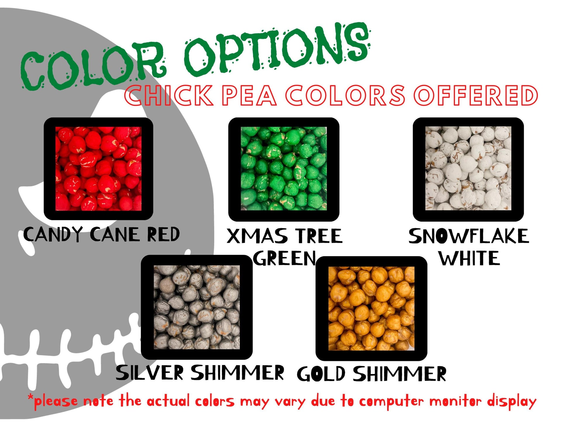 Christmas Colored Chick Pea Sensory Bin Filler | Christmas Sensory Bin, Christmas Play Kit, Sensory Play | *bin & toys not included