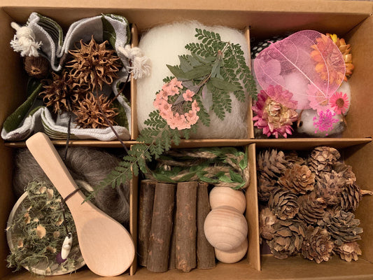 Kids Nature Sensory Crafting Boxes Montessori Waldorf Forest School Creative Play and Math
