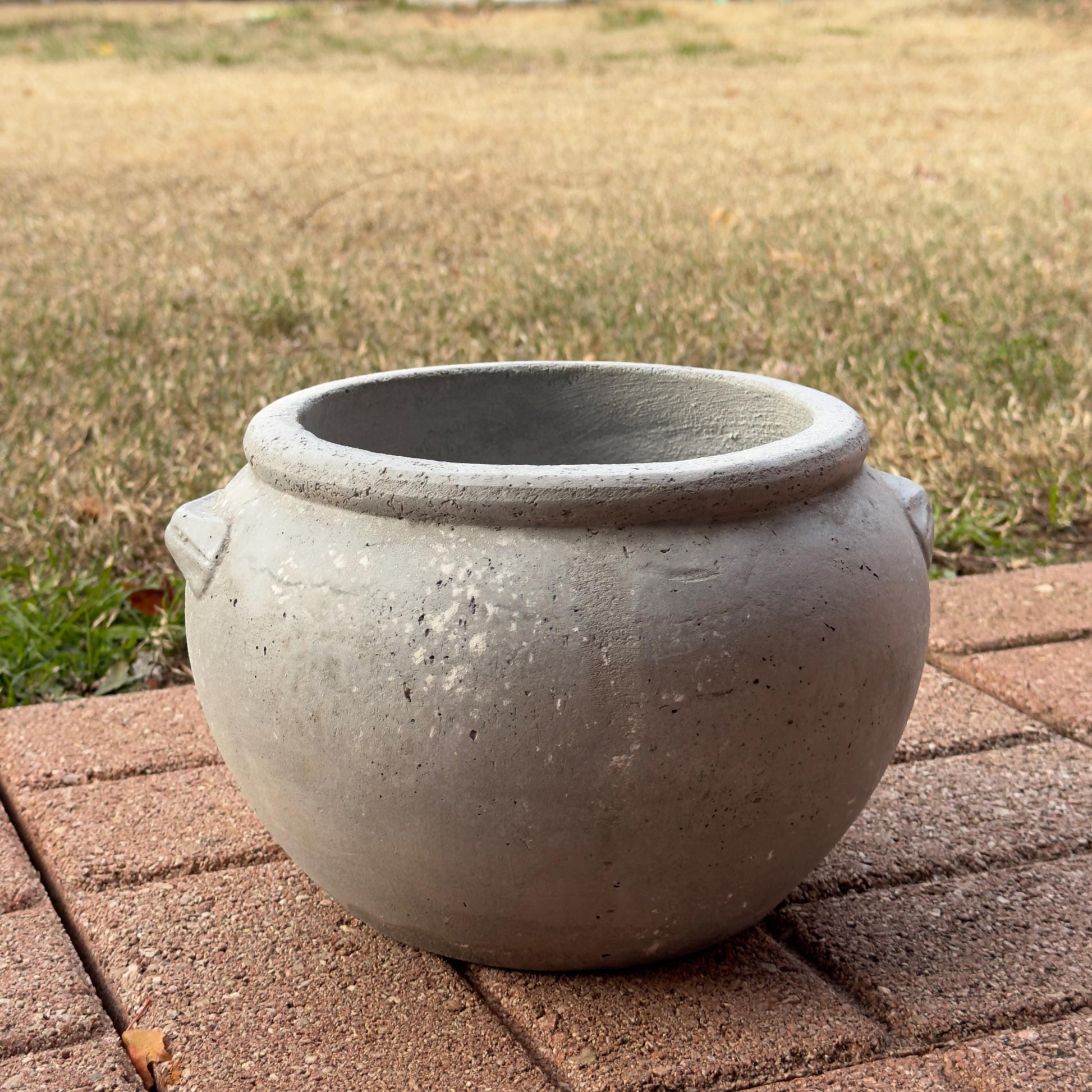 Handmade Concrete Vase: Weather Resistant Indoor Outdoor Planter (10 Inches)