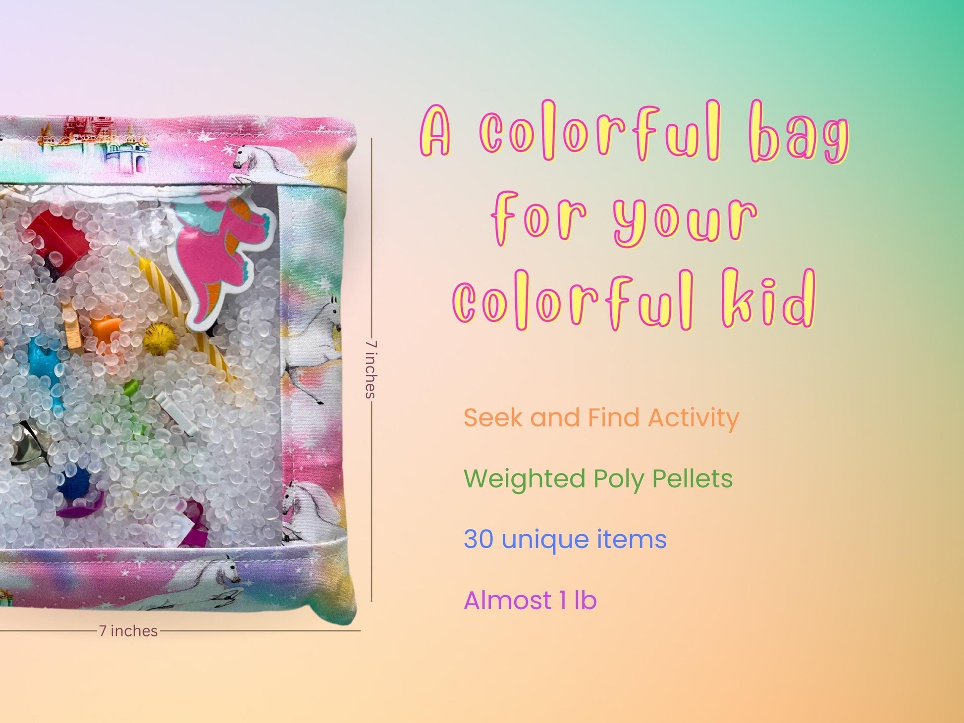 Bright Bag | Seek And Find Sensory Bags | I-Spy Game | Weighted Discovery Bags | Quiet Activity | Busy Bag | Fun For All Ages