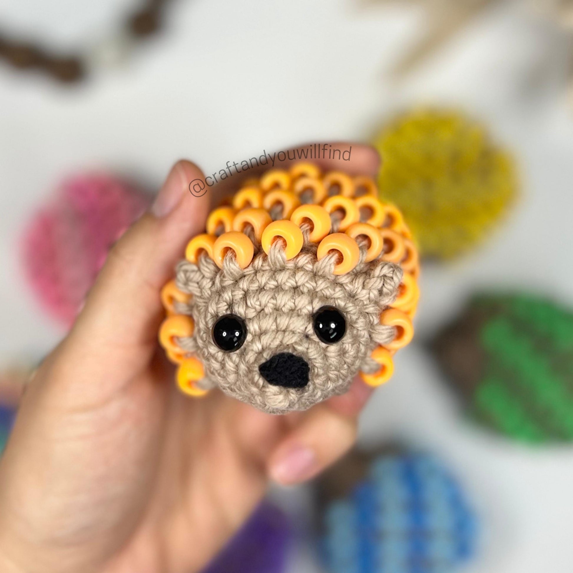 Beaded Fidget Hedgehog Sensory Toy - Stuffed Animal : Handmade, Crochet