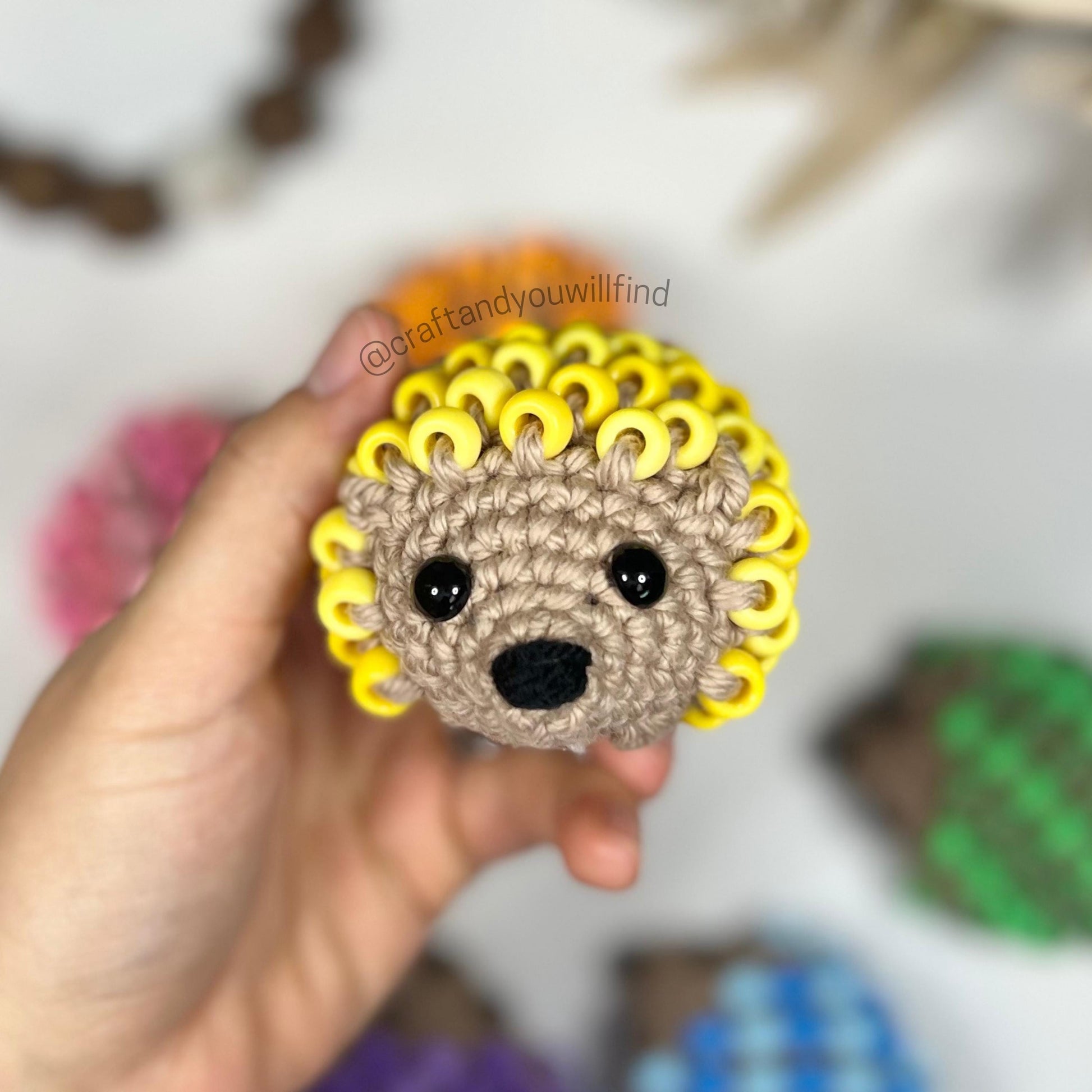 Beaded Fidget Hedgehog Sensory Toy - Stuffed Animal : Handmade, Crochet