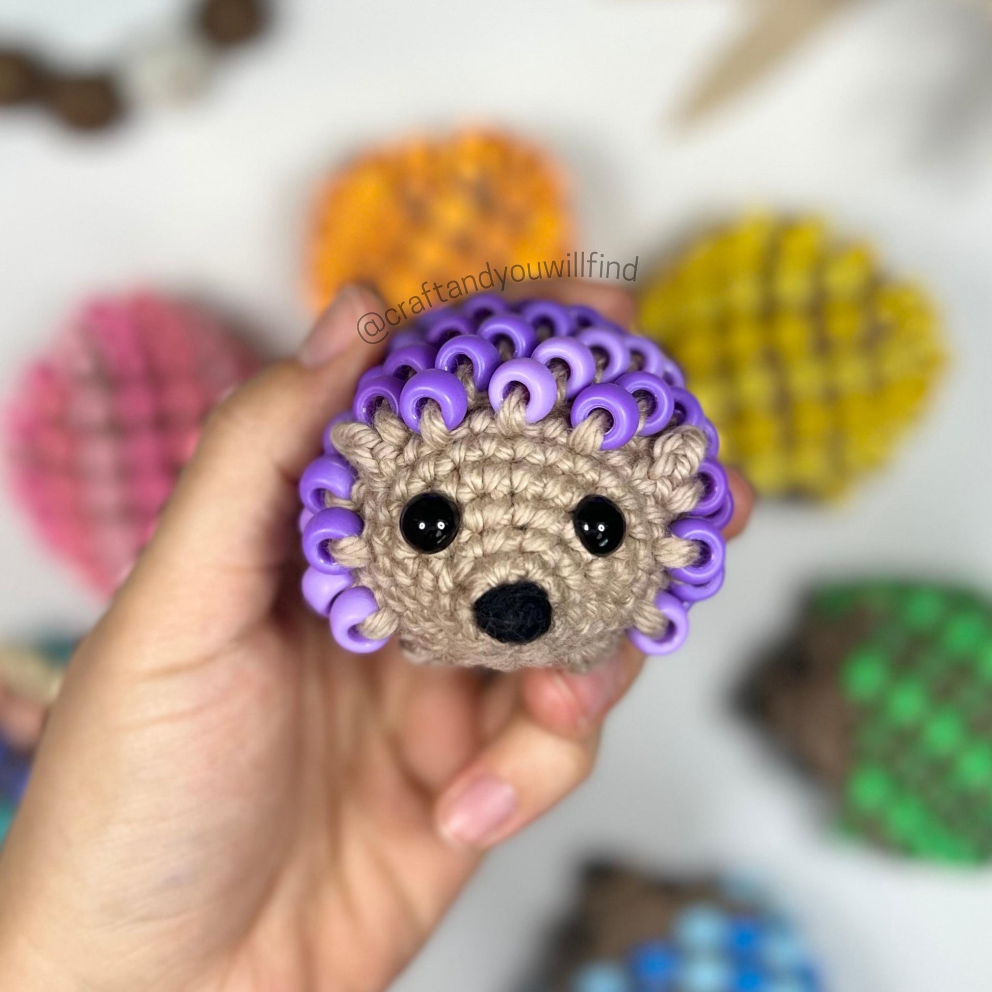 Beaded Fidget Hedgehog Sensory Toy - Stuffed Animal : Handmade, Crochet