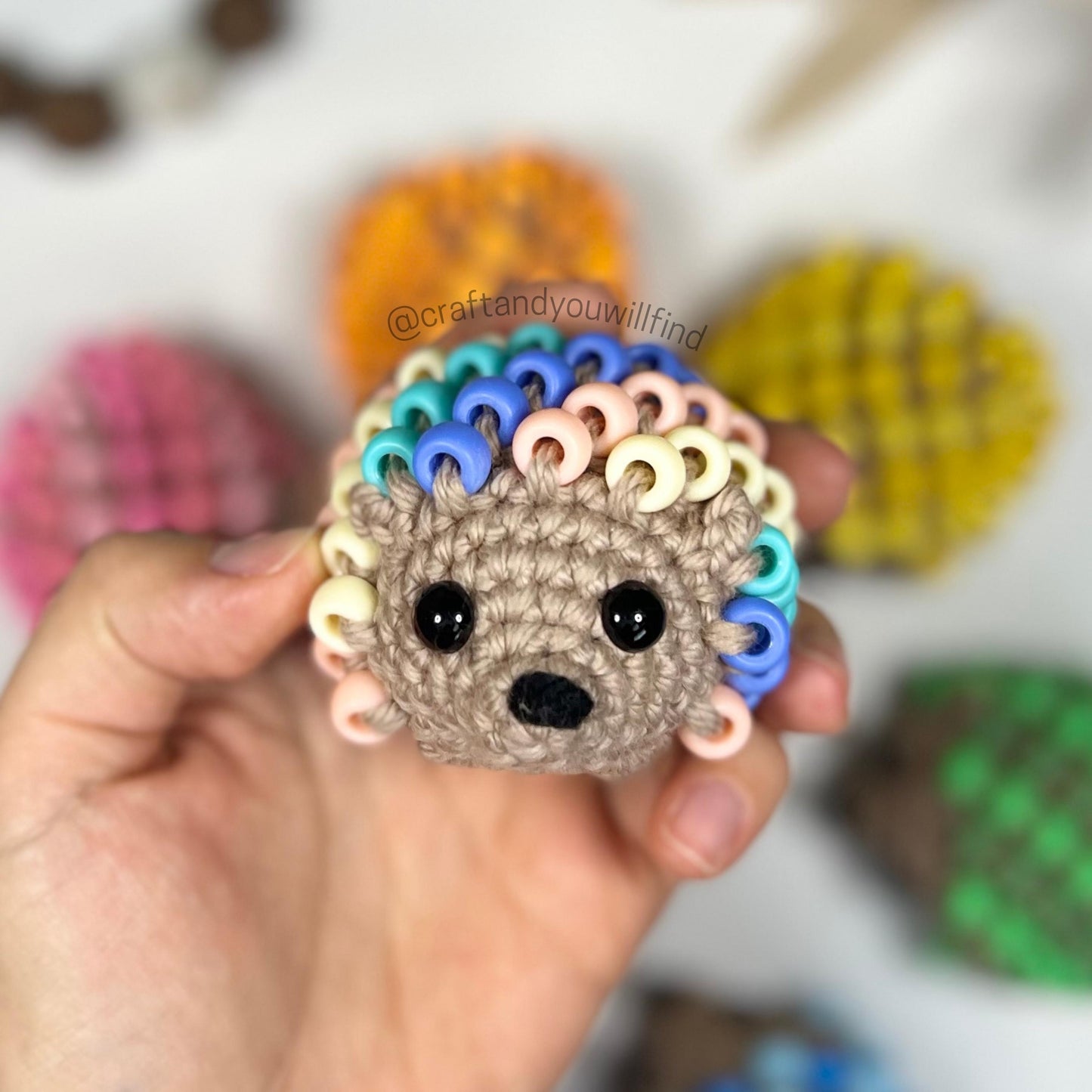 Beaded Fidget Hedgehog Sensory Toy - Stuffed Animal : Handmade, Crochet