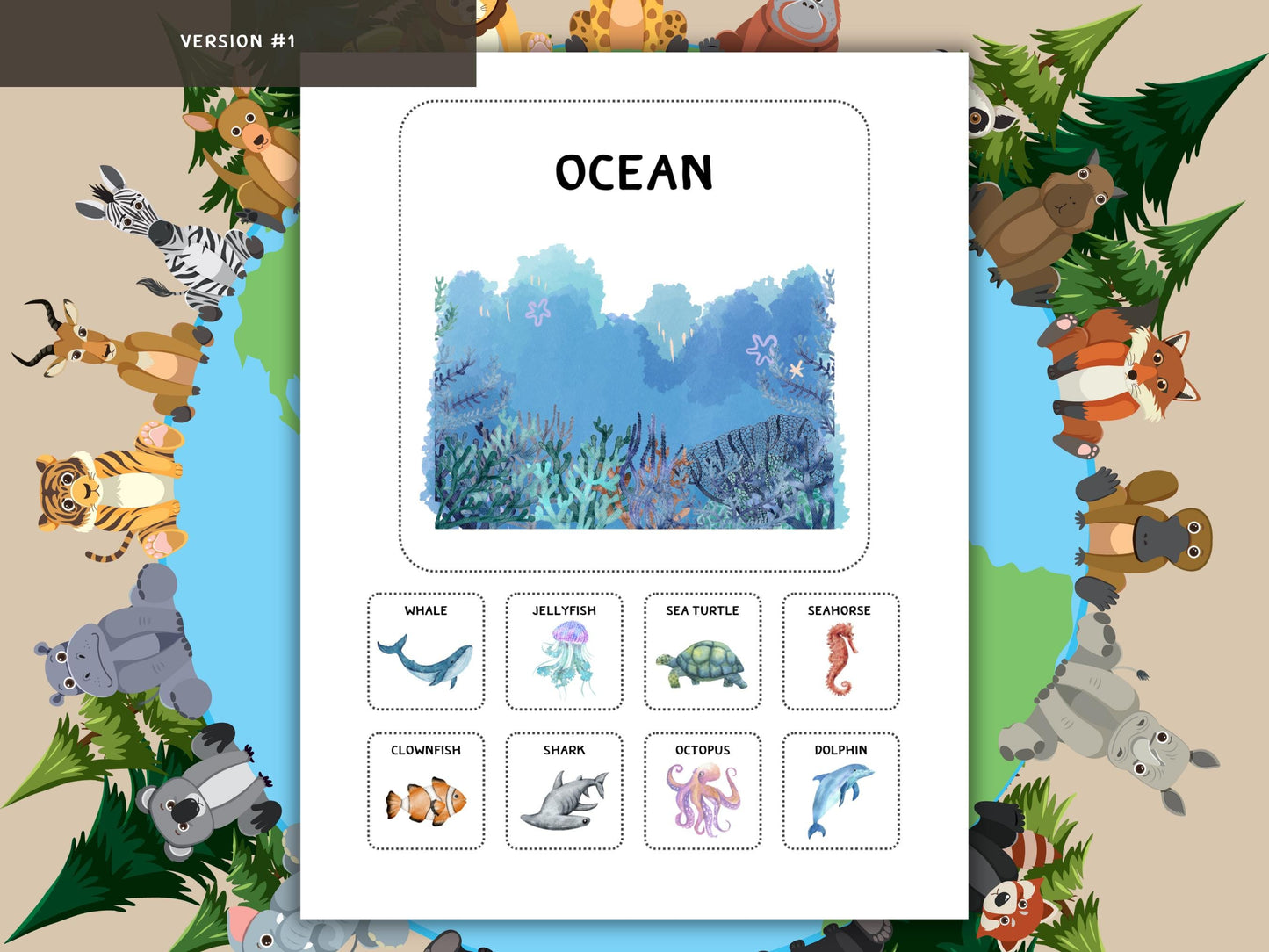 Animal Habitat Matching Game | Montessori Nature Activity Velcro | Preschool Learn Sort Cards | Printable Science Educational for Toddlers