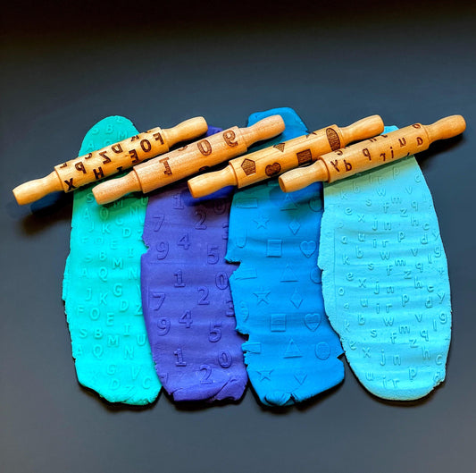 Educational Texture Rollers: Alphabet, Numbers, Shapes - Sensory Learning