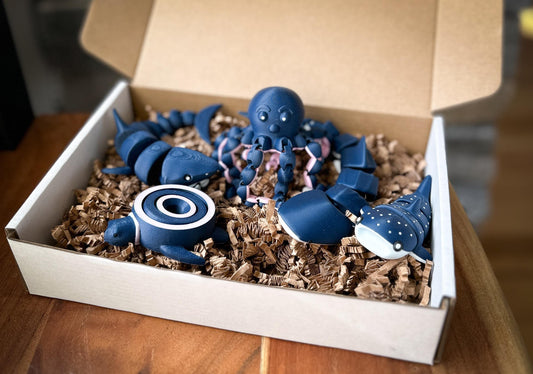 Sea Creature Fidget Toy Gift Box: Sensory Stress Relief Set