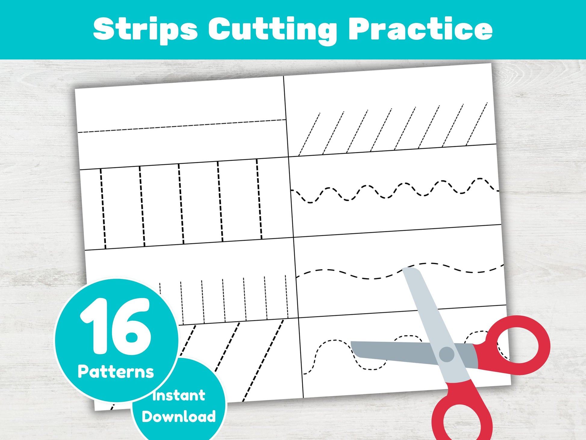 Preschool Cutting Scissor Skills Practice for Kids, cutting strips, fine motor practice, montessori, homeschool, practice, first busy binder