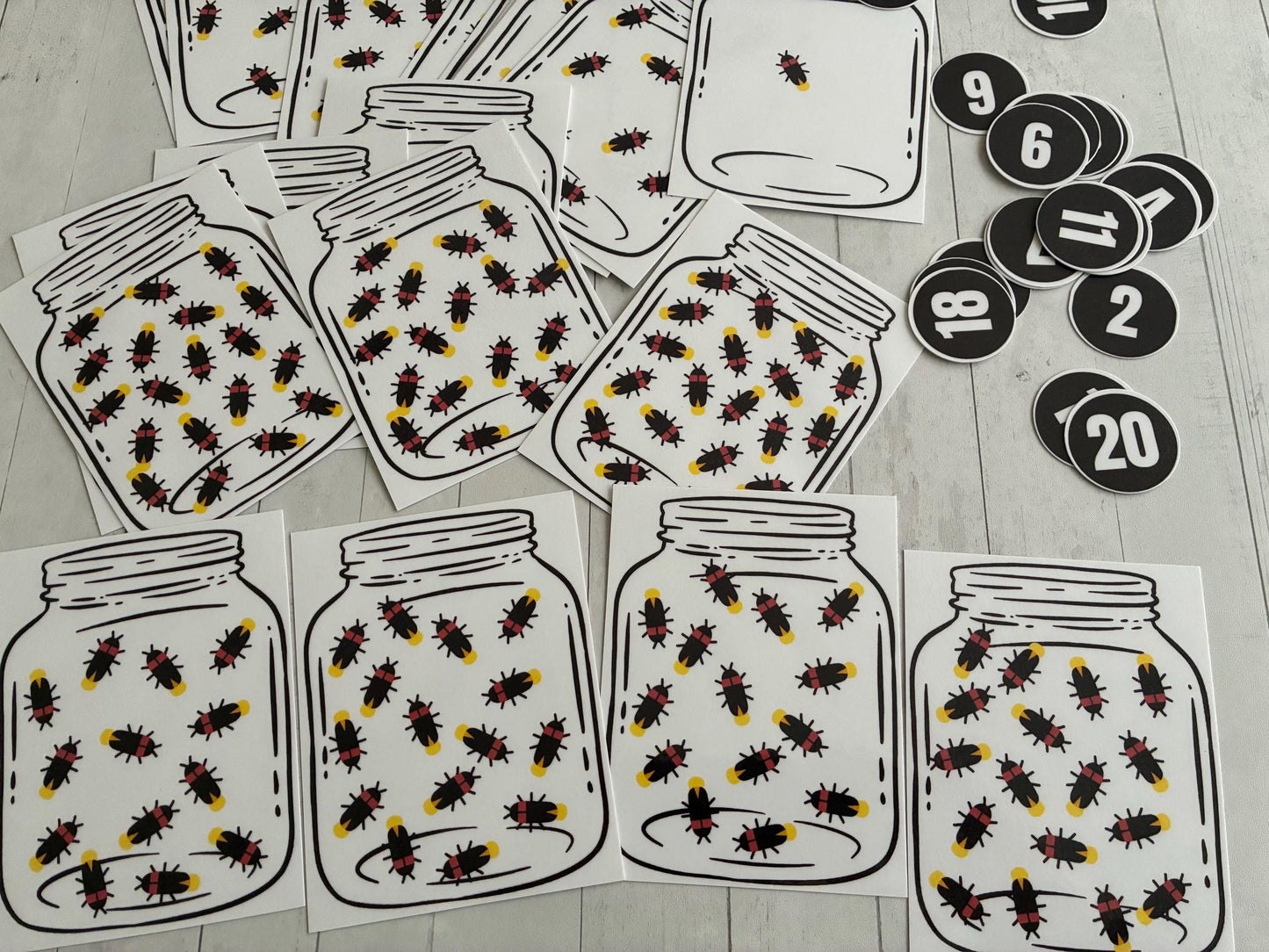 Firefly Counting 1-20- Summer theme- Toddler Activities- Preschool Learning- Kindergarten Prep- Sensory Bin Educational Toy- Printable Game