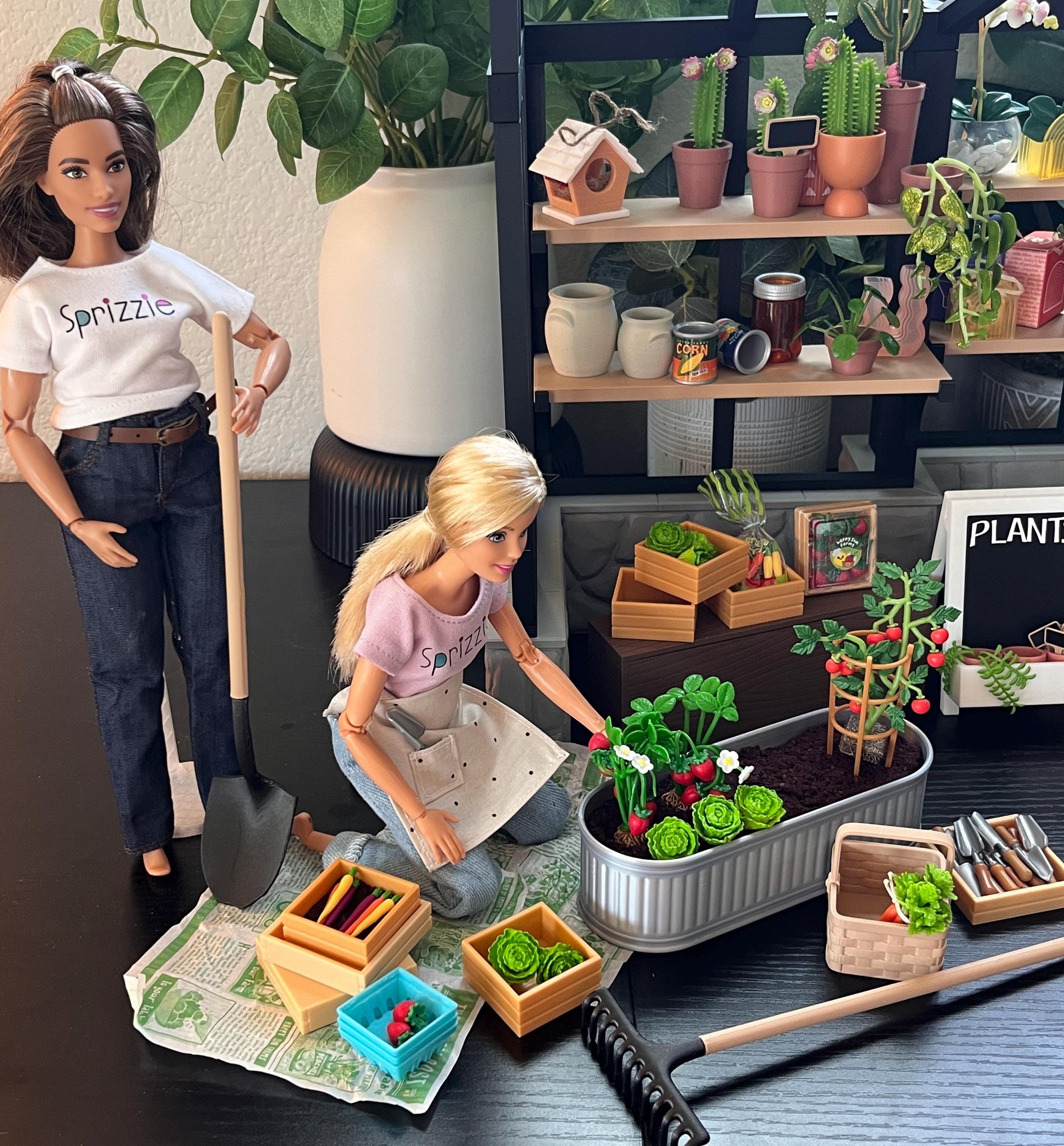 Miniature Raised Garden Bed – Reversible 3D Printed Planter for Dioramas, Displays, and Dollhouse Delights (1:6 Scale)