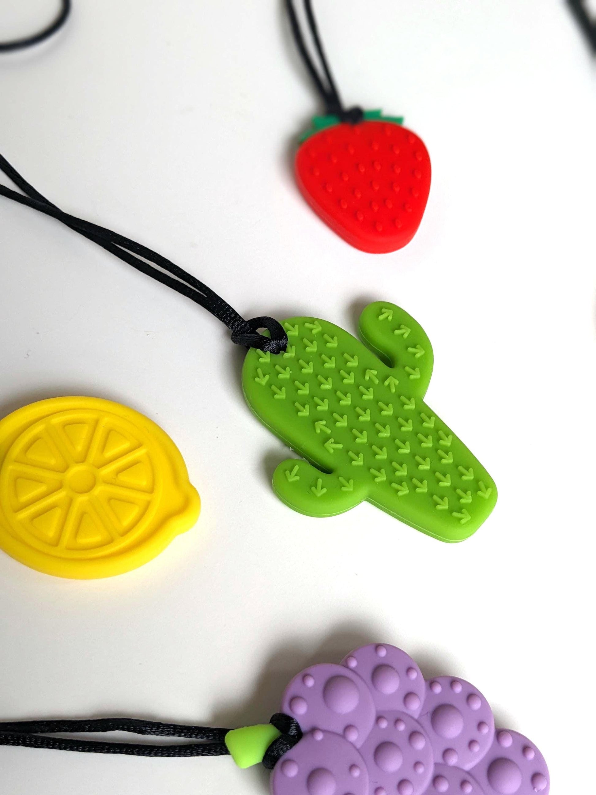 Fruit Sensory Chew Necklace: Silicone Chewlry, Stim Fidget Toy
