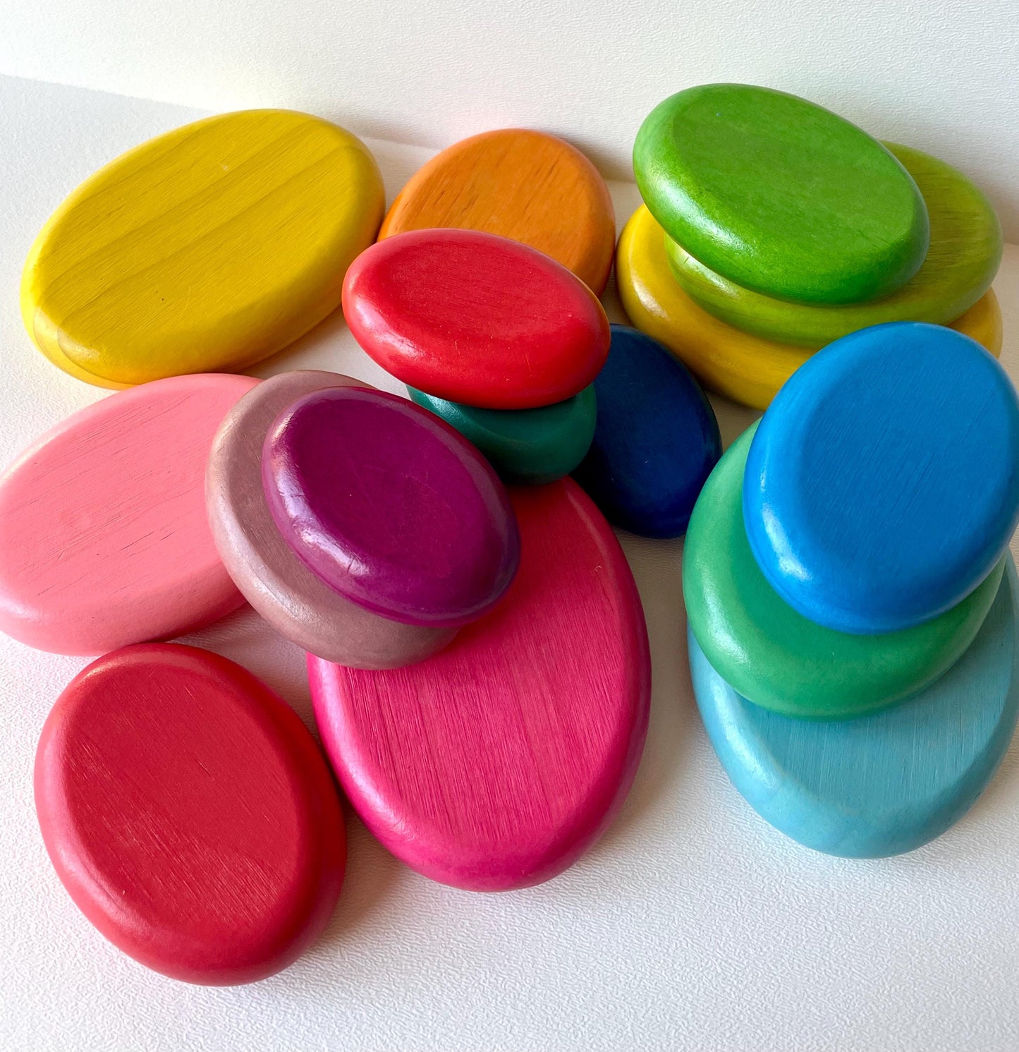 Wooden Stacking Stone Montessori Educational Toy Rainbow Block Balance Game Natural Wood Learning Toy for Kid Toddler Preschool Sensory Gift