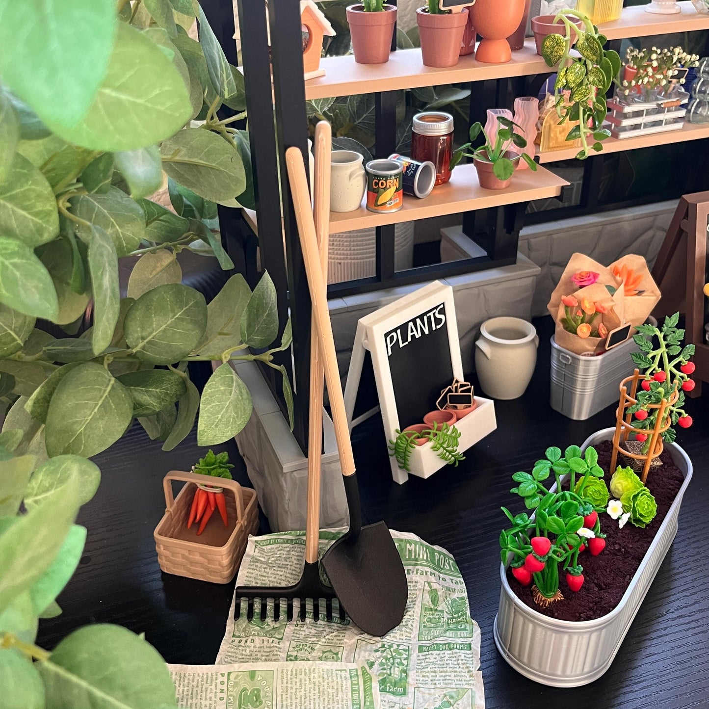 Miniature Raised Garden Bed – Reversible 3D Printed Planter for Dioramas, Displays, and Dollhouse Delights (1:6 Scale)
