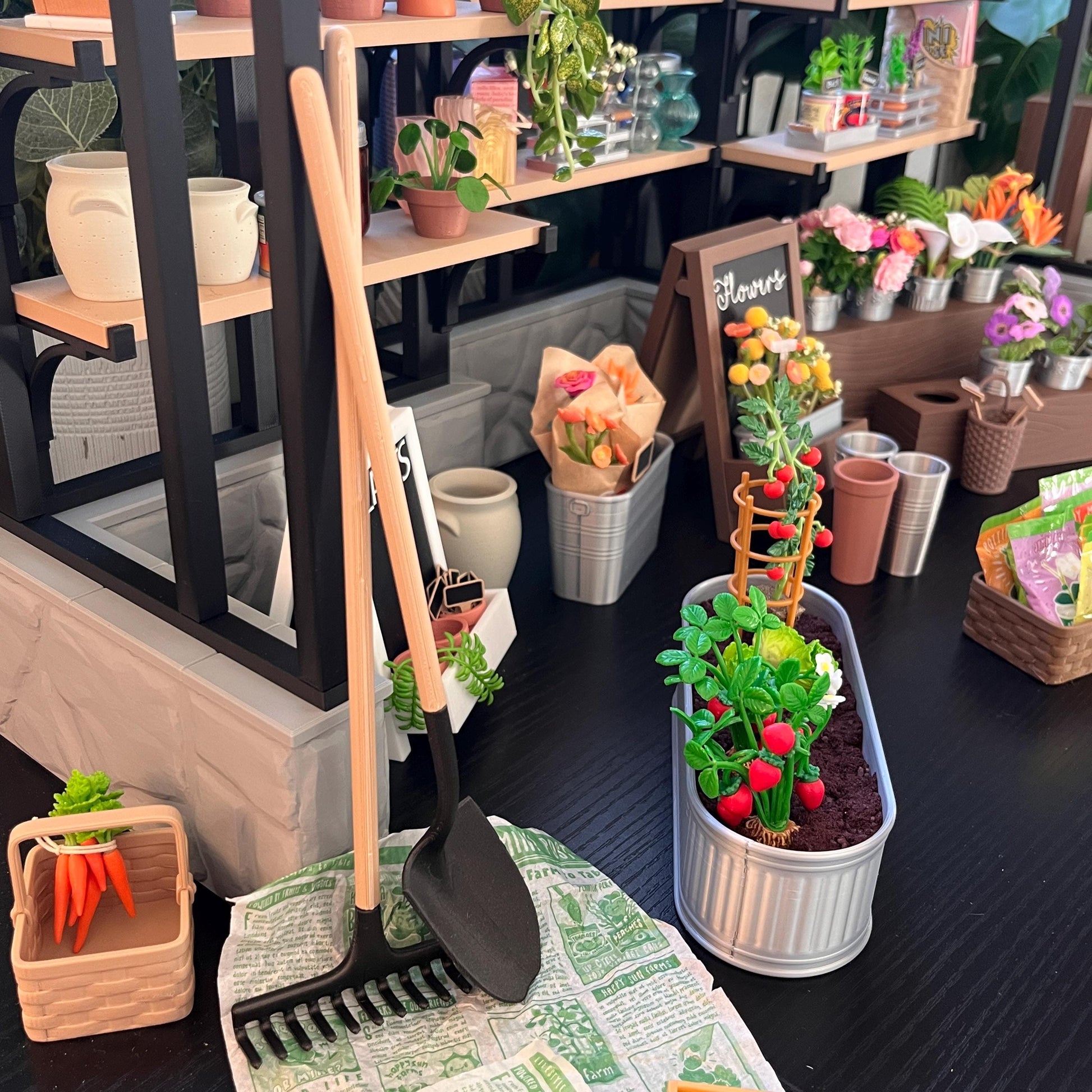 Miniature Raised Garden Bed – Reversible 3D Printed Planter for Dioramas, Displays, and Dollhouse Delights (1:6 Scale)