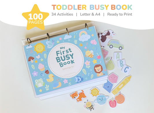 Printable Toddler Busy Book, Quiet Book for Kids, Preschool Learning Binder, Montessori-Inspired Activities, Homeschool Digital Resource