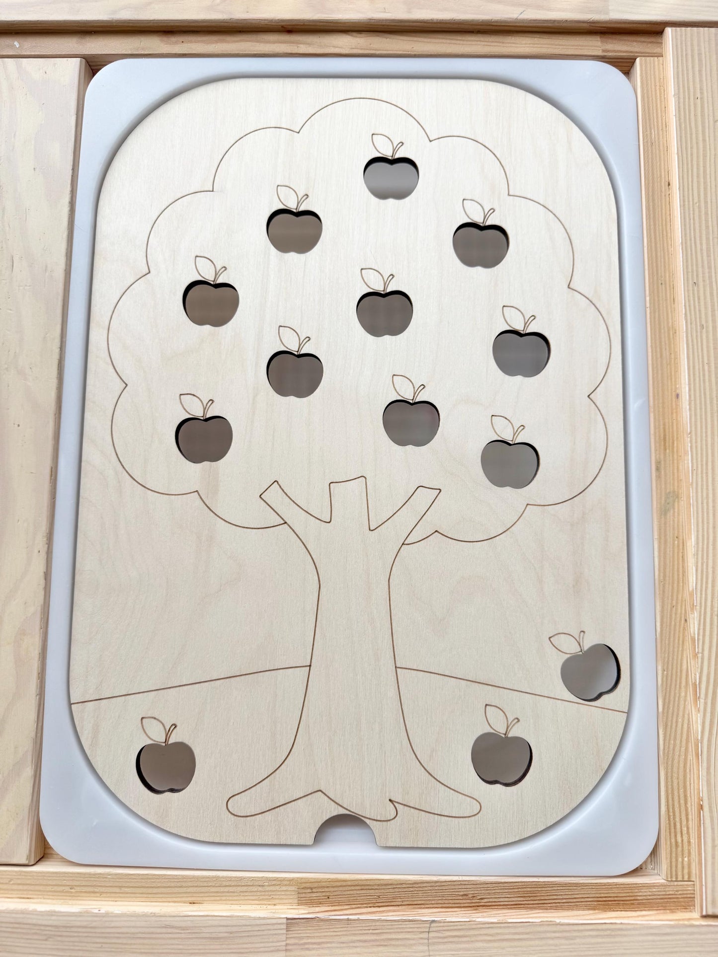 Apple Tree Sensory Bin Insert: Montessori Fine Motor Toy, Flisat Insert, Sensory Table Insert