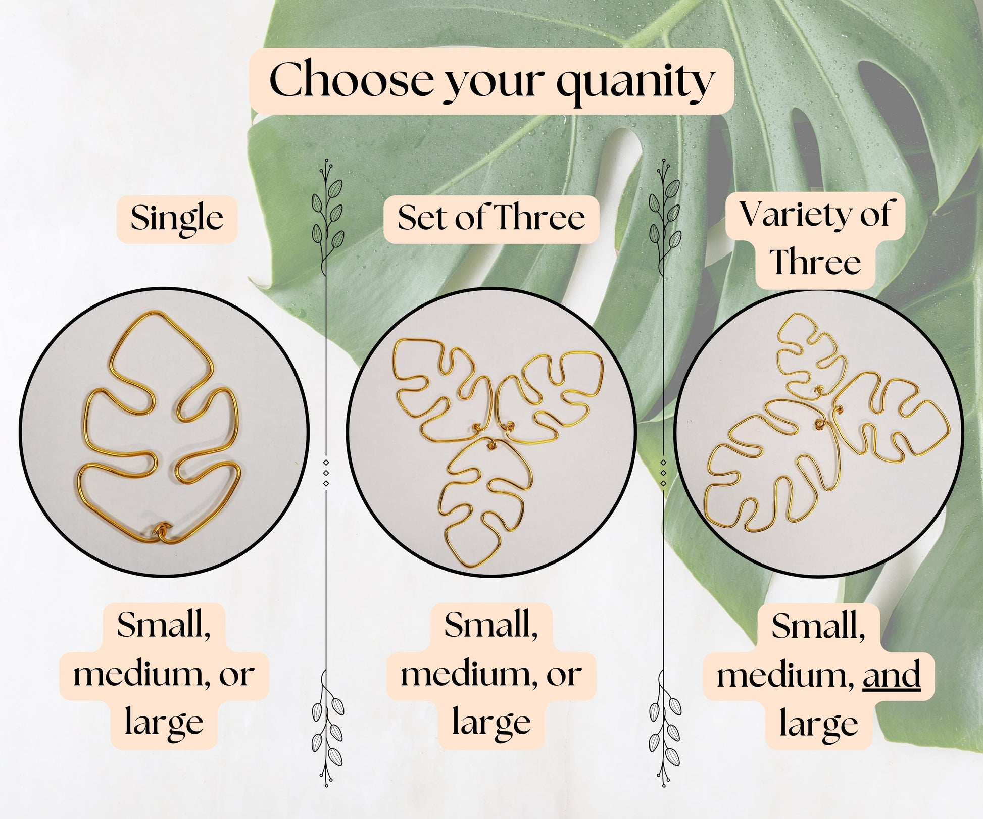 Monstera Leaf Shaped Plant Support, Decorative Home Decor Plant Supports, Cute Indoor Potted Plant Art, Artisan Bohemian Style Plant Trellis
