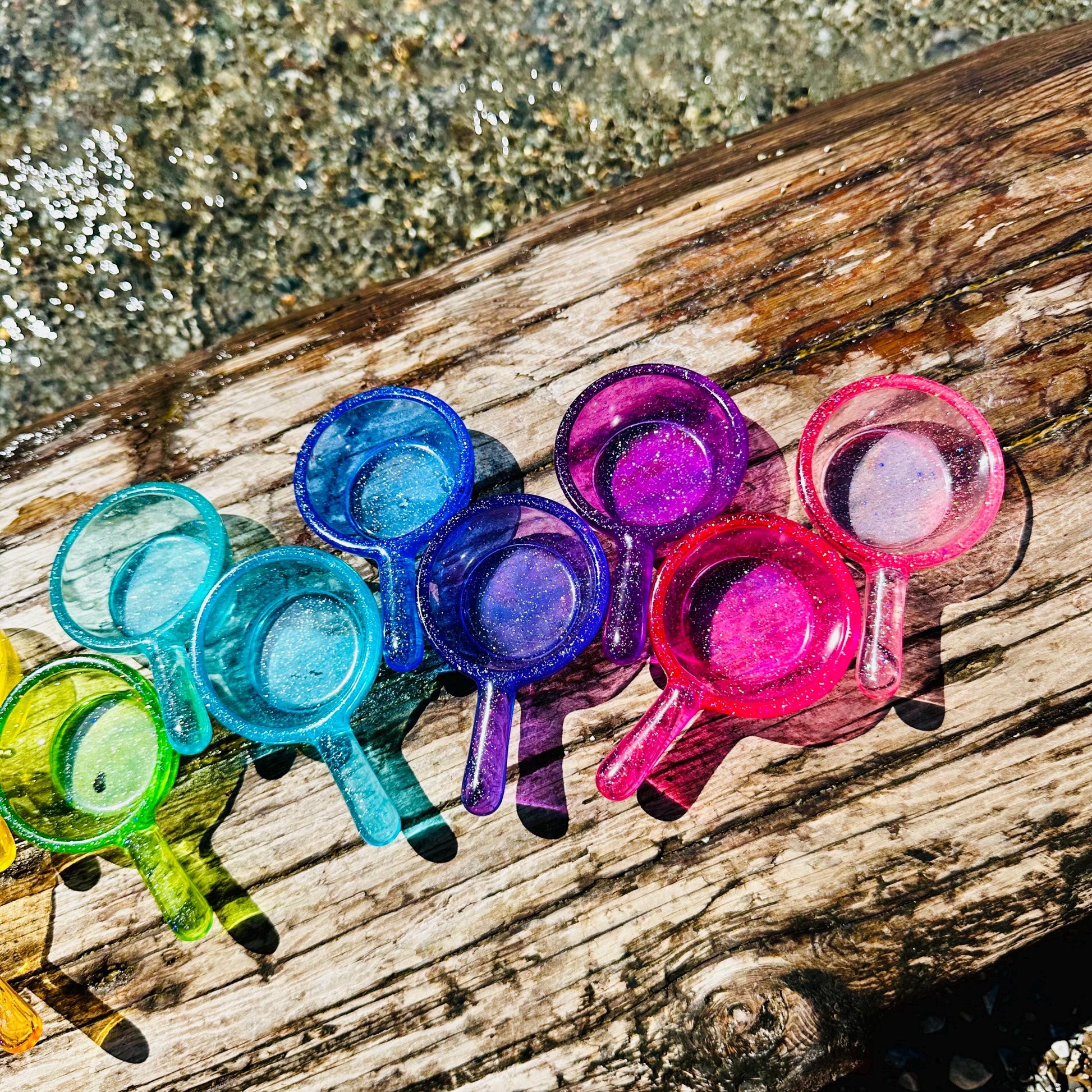 Handmade Resin Sensory Scoop – Nature Play Tool for Bins, Sand, Rainbow Sensory Bin, Water & More