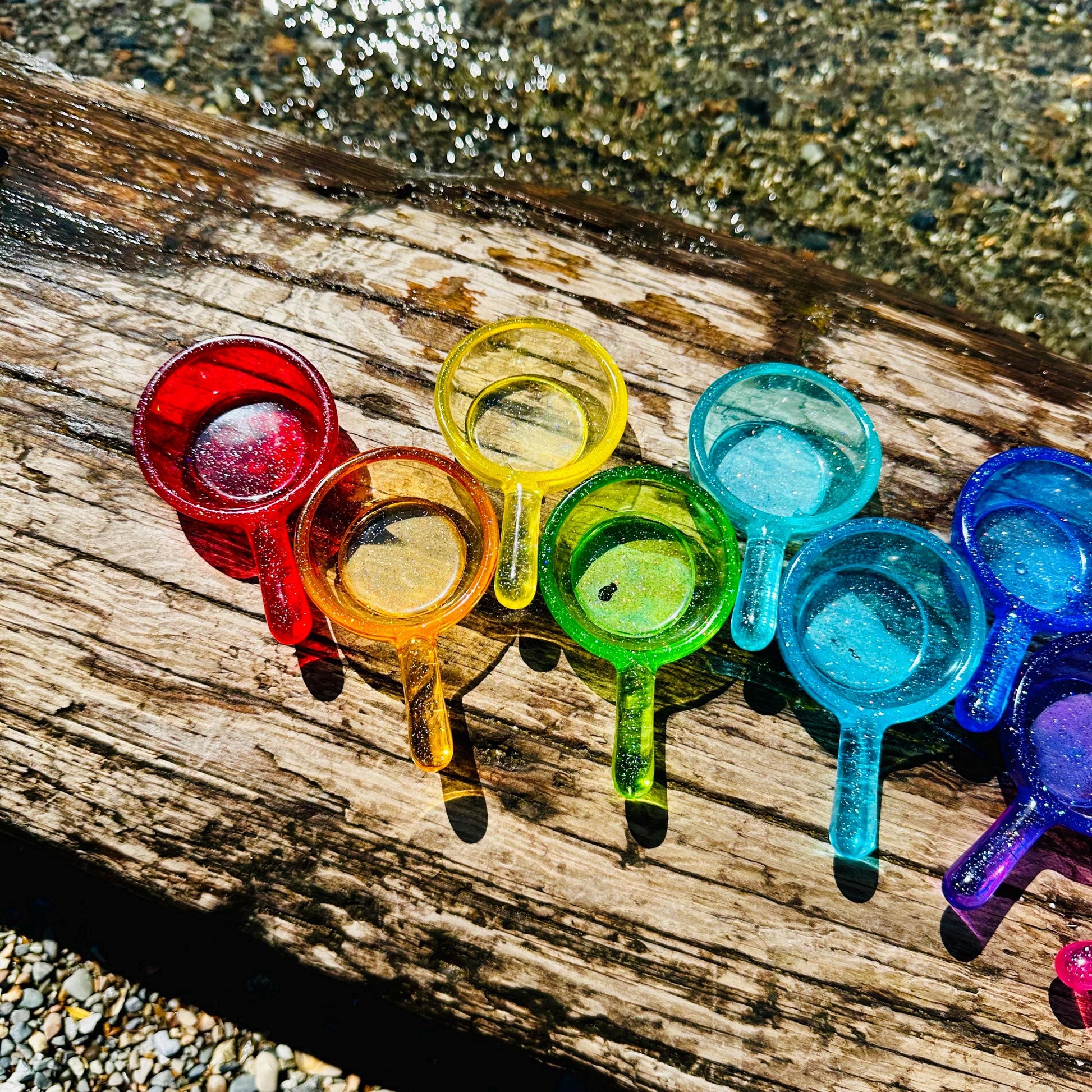 Handmade Resin Sensory Scoop – Nature Play Tool for Bins, Sand, Rainbow Sensory Bin, Water & More