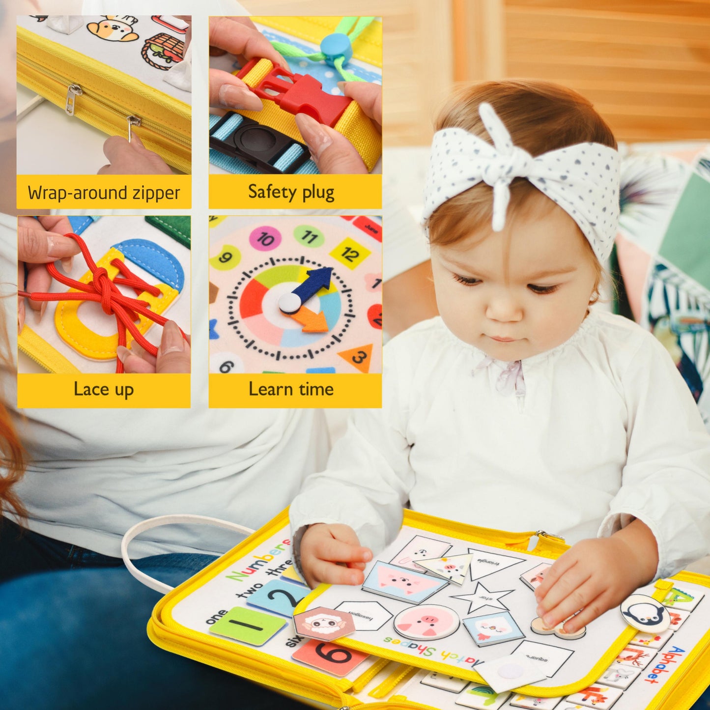 Farm Felt Busy Board: Montessori Fine Motor Skills Toy