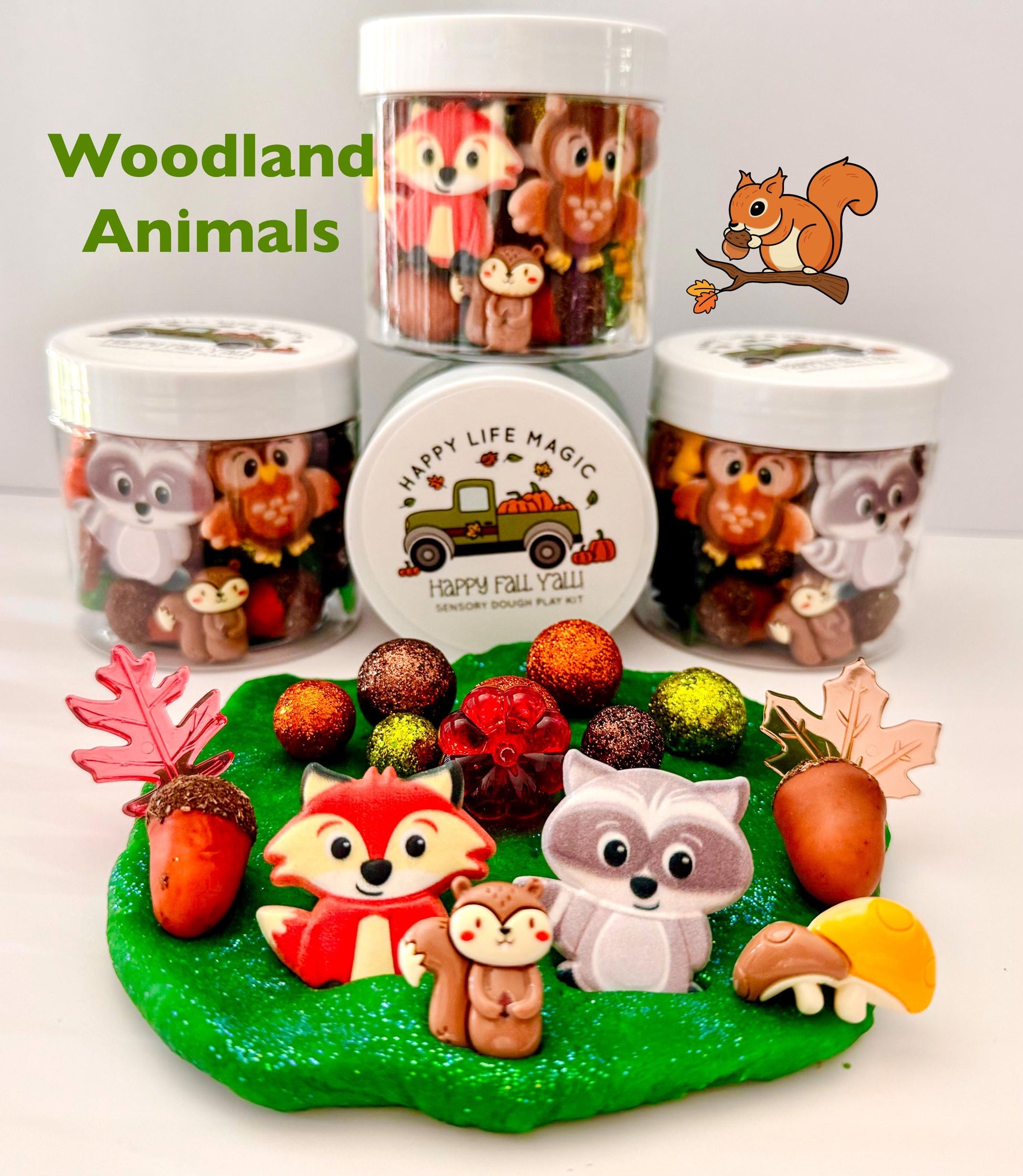 Fall Play Dough Sensory Jars, Autumn Play Dough Set, fall gift for kids, thanksgiving craft activity, party favors for kids, pumpkin patch