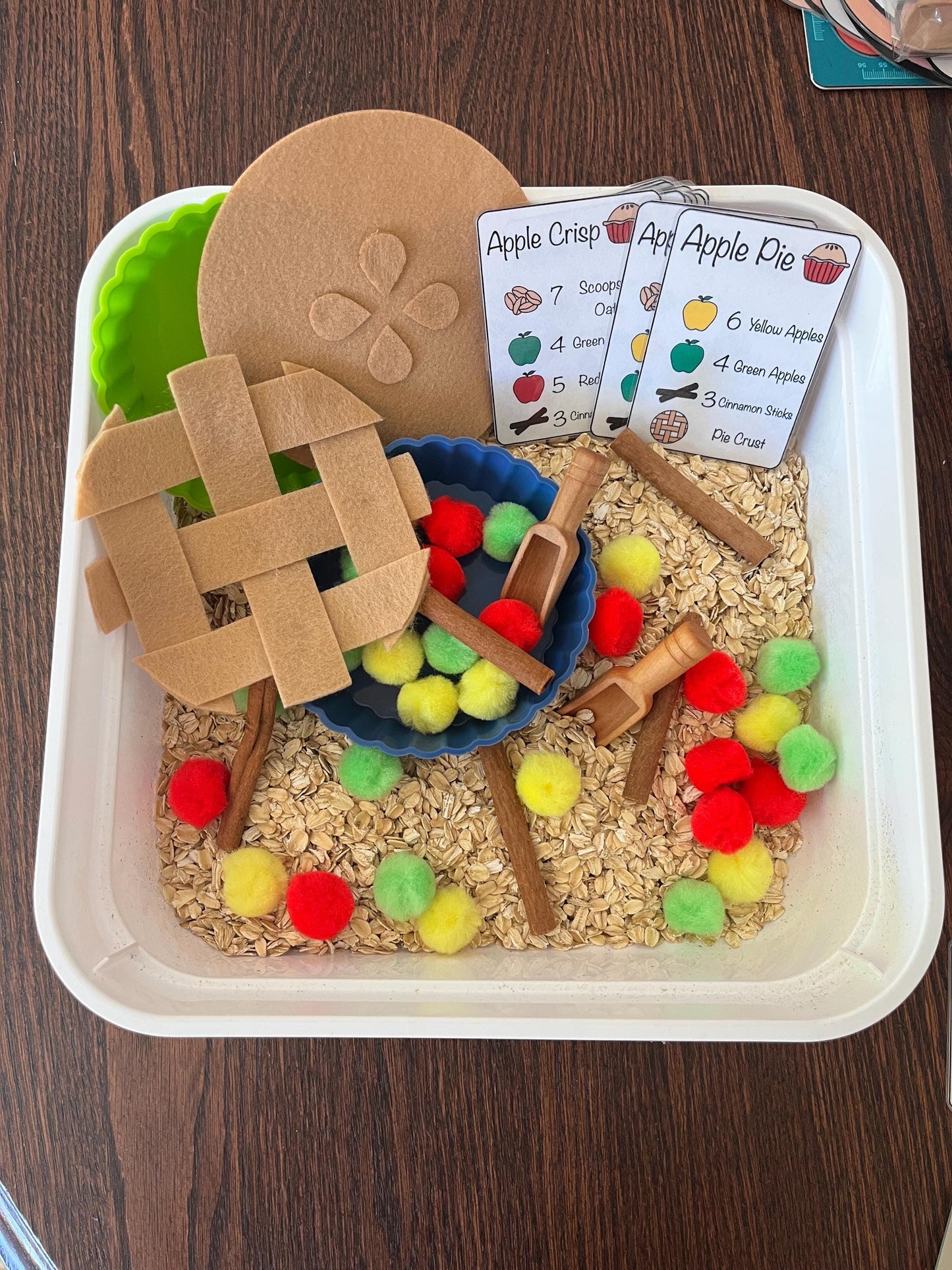 Make a Apple Pie | Sensory Bin | Preschool Fall Unit Study Game | Homeschool Learning