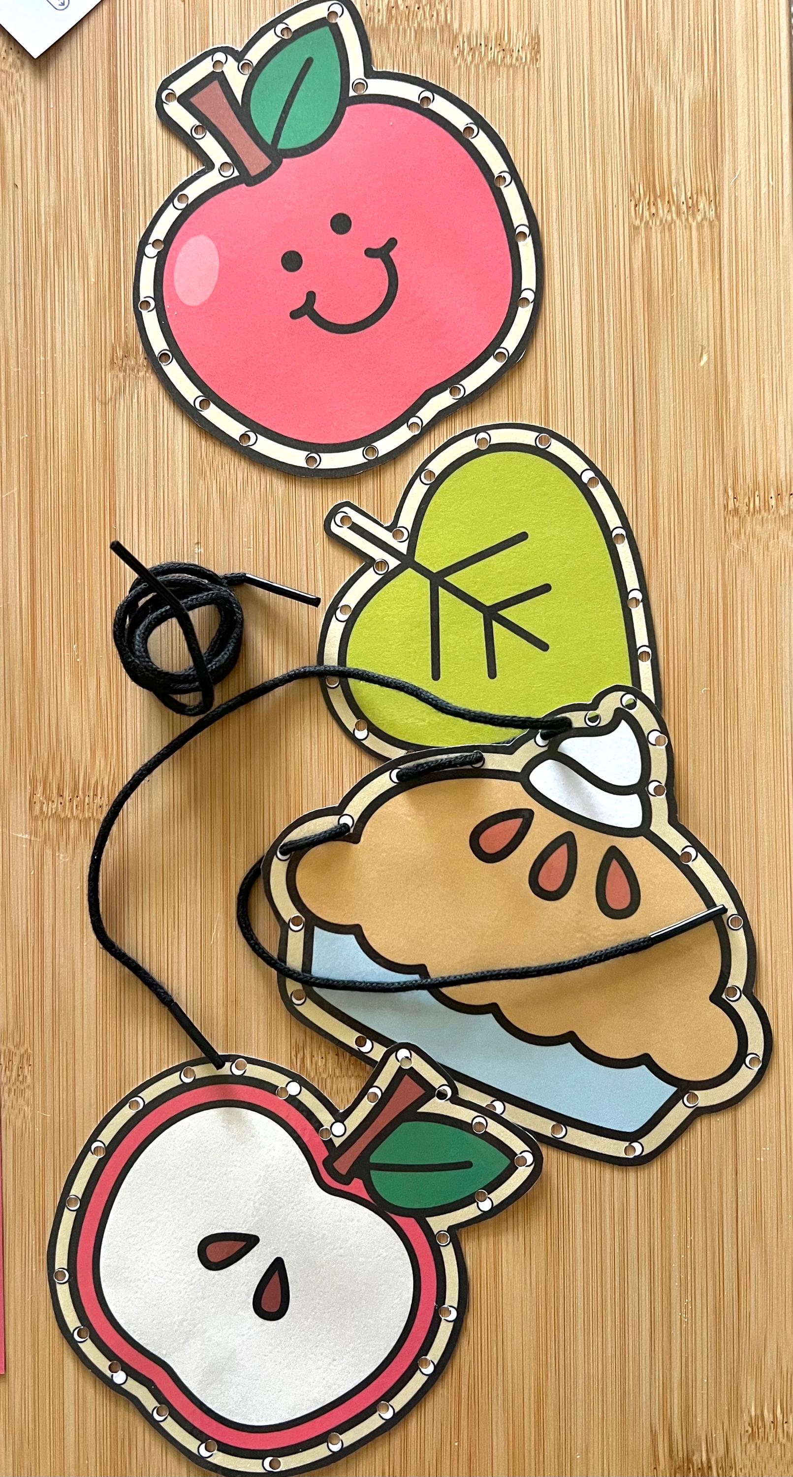 Apple Pie Sensory Kit for Kids – Fall Dramatic Play, Preschool Toddler Learning Toys, Montessori Activities, Recipe Cards & Alphabet Play