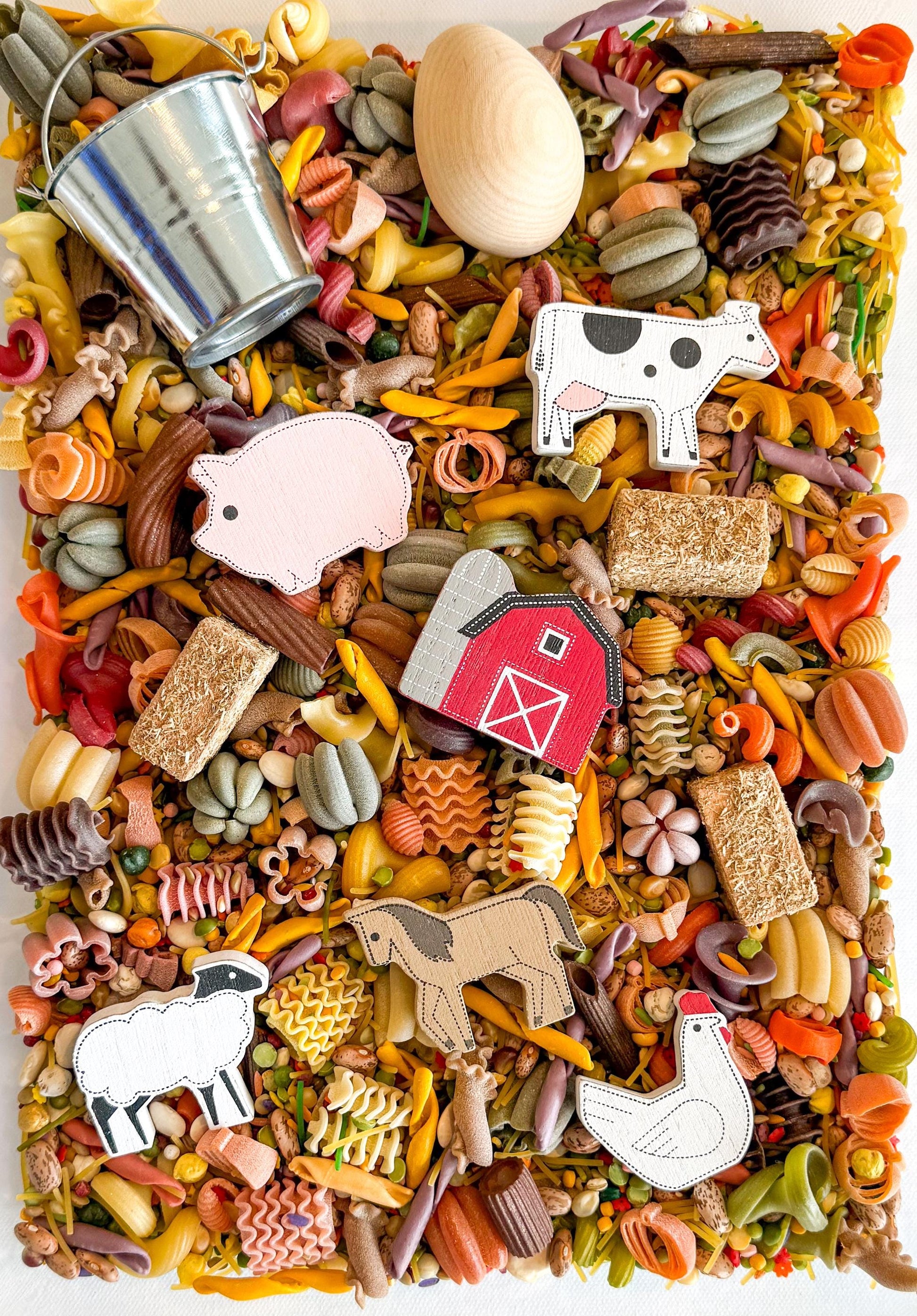 Farm-themed Sensory Play Jar, Farm Pour and Play Kit for Kids, Interactive Sensory Activity, Farm Toys for Creative Play