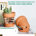 4 Inch Terracotta Plant Pots with Saucer - 6 Pack Clay Flower Pots with Drainage, Great for Plants, Crafts, Wedding Favor