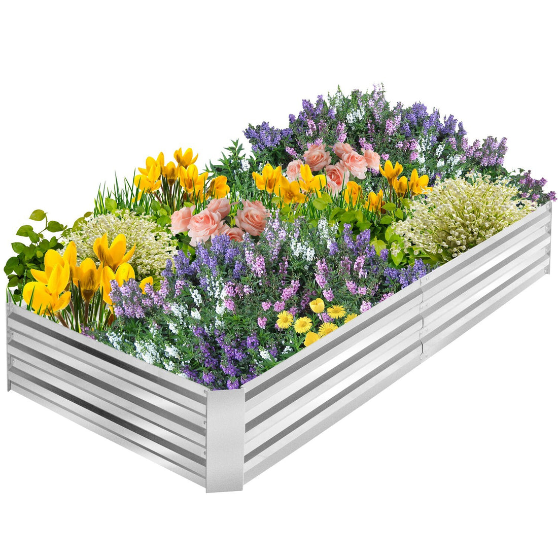 Galvanized Garden Bed, Elevated Raised Garden Bed 6x3x1ft for Outdoor Raised