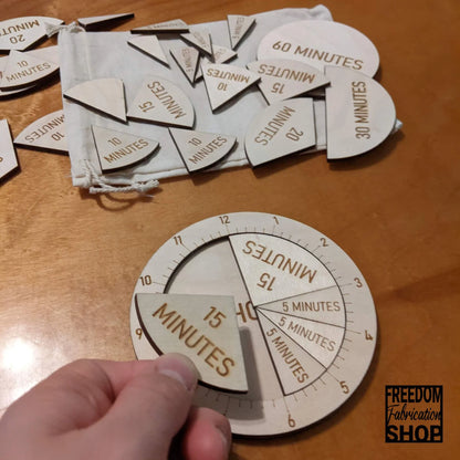 Time Fraction Learning Circles | Learn to tell time | STEM Montessori Wood Math Manipulatives