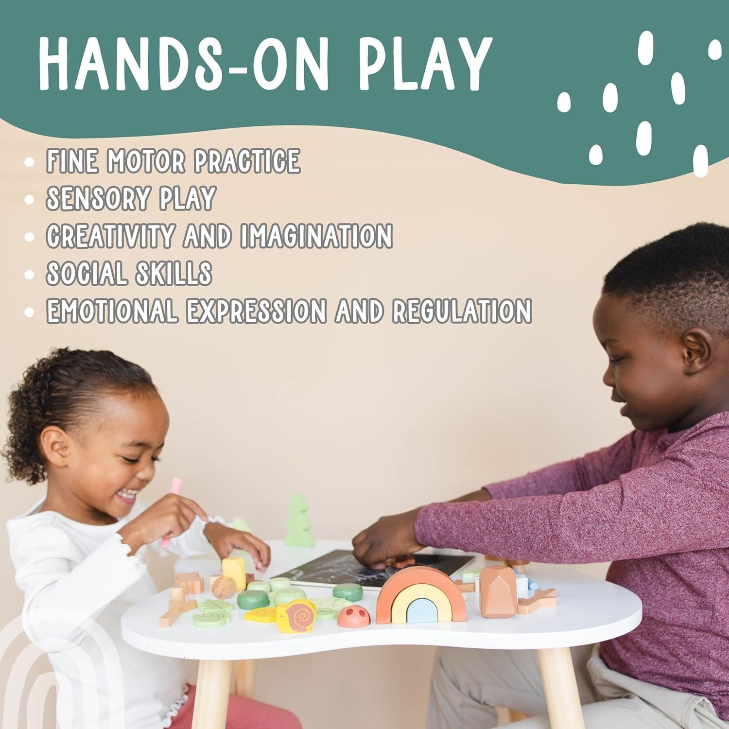 Wooden Forest Sensory Bin: Montessori Toys for Preschool Learning, Open-Ended Play Set